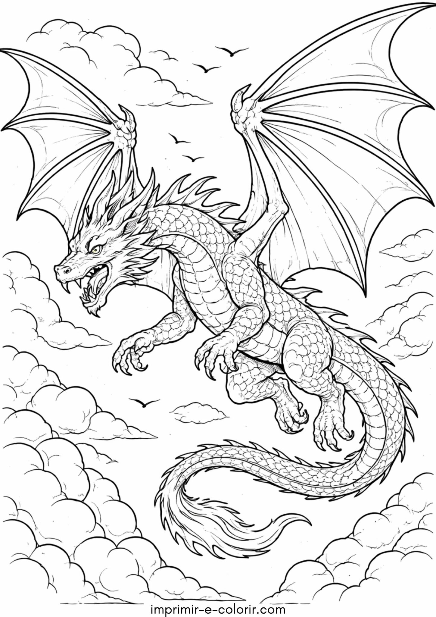 Desenho de Dragão voador