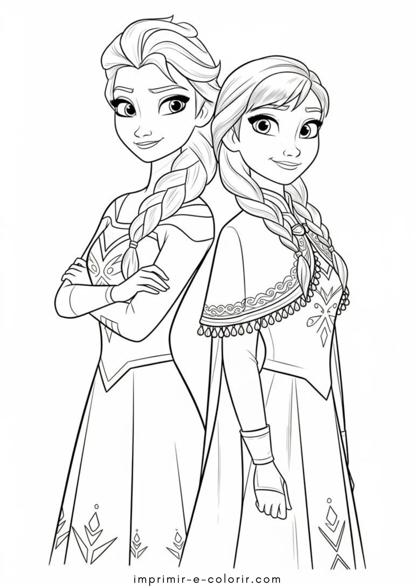 Desenho de Elsa e Anna juntas (Frozen)