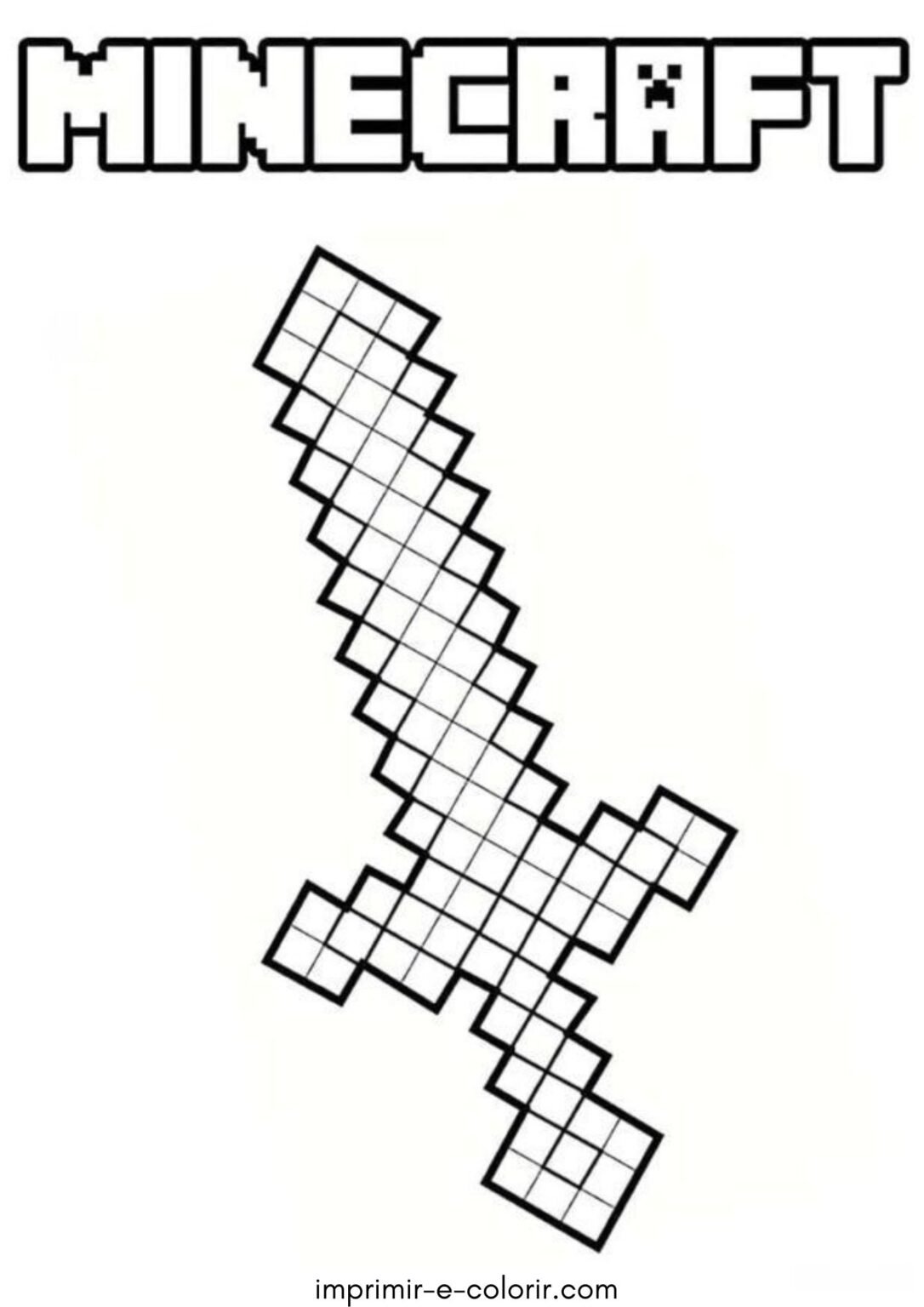Desenho de Espada (Minecraft) para Colorir e Imprimir Grátis – Baixar ...