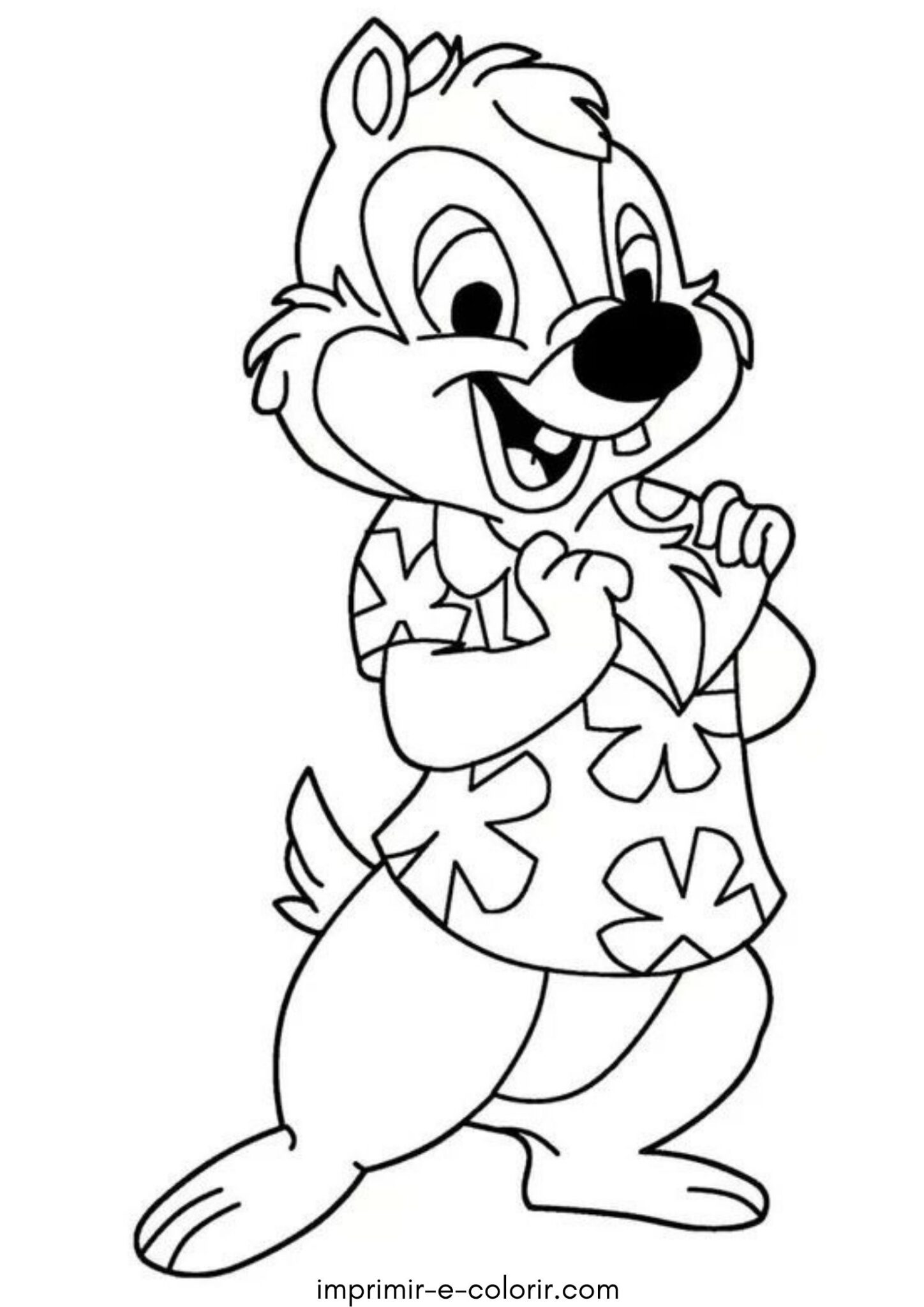 Desenho de Esquilo Teco (Tico e Teco e os Defensores da Lei)