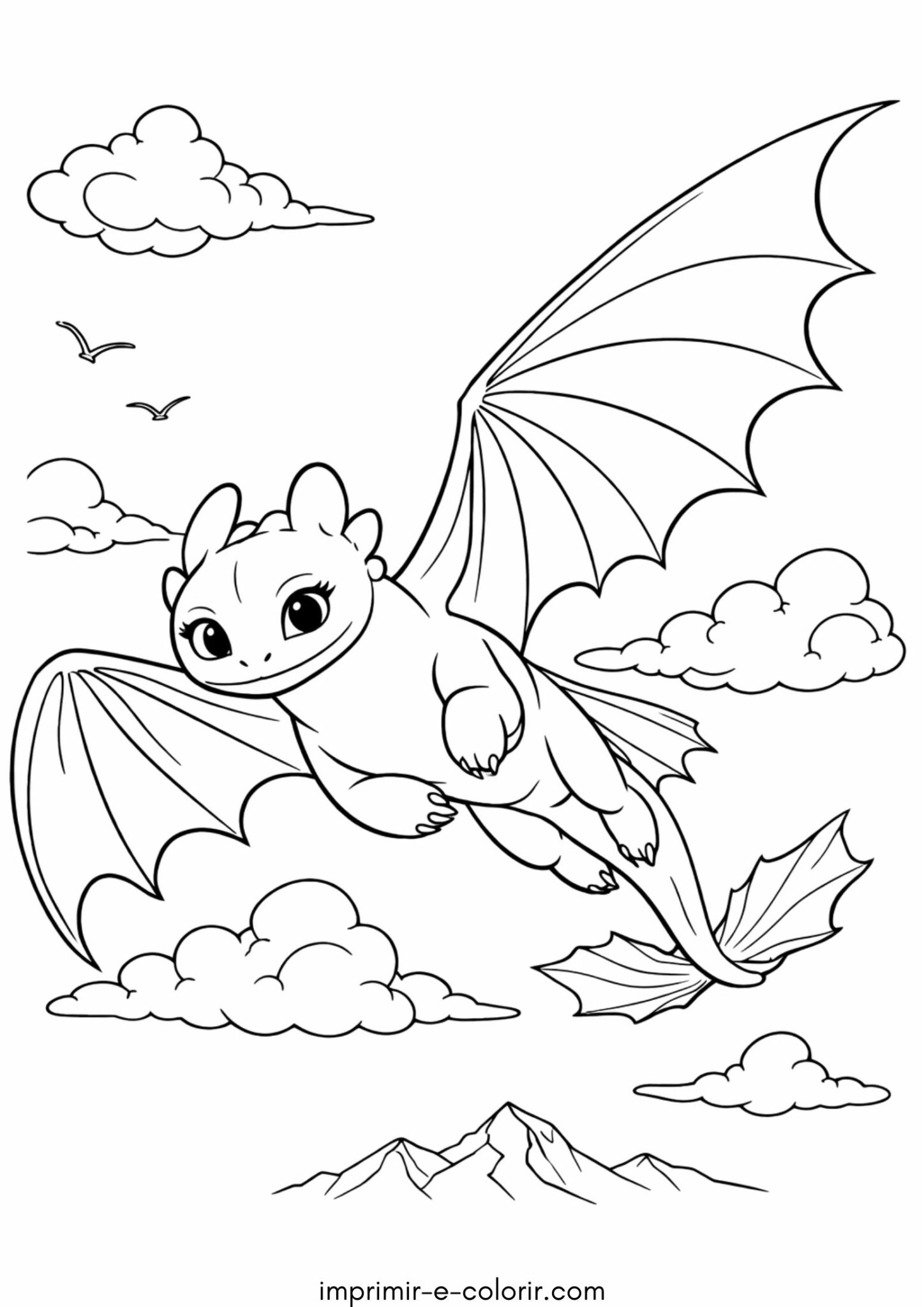 Desenho de Fúria da Luz voando