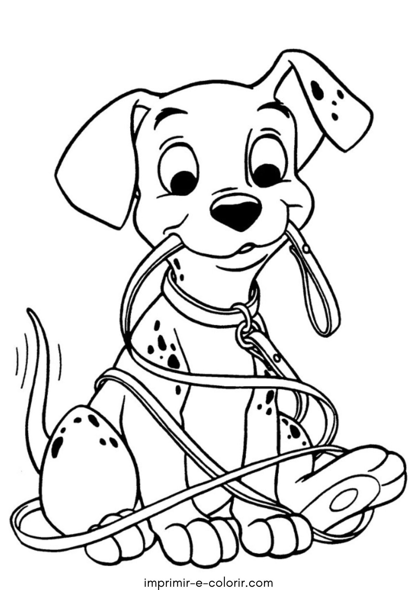 Desenho de Filhote de dálmata com coleira