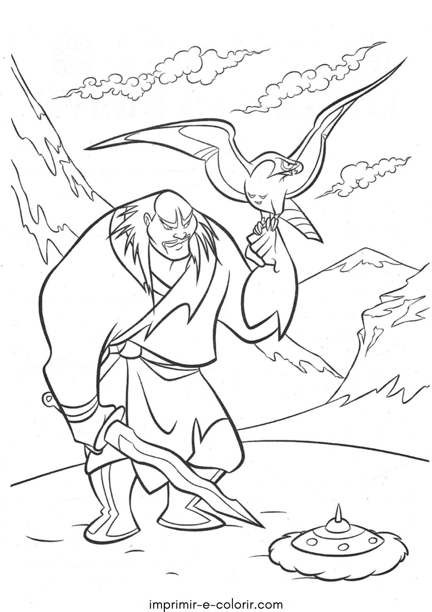 Desenho de General Shan-Yu para colorir e imprimir