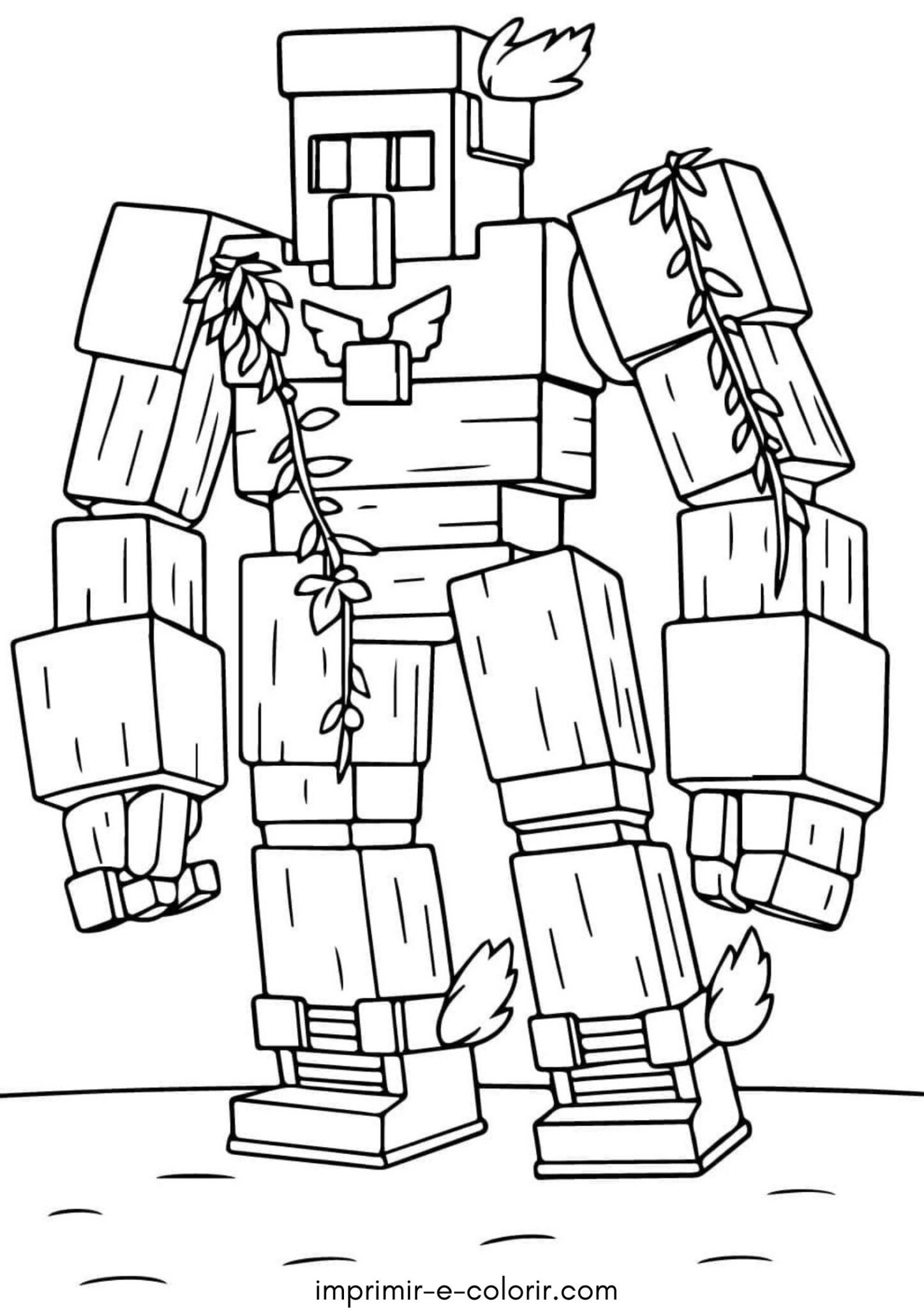 Desenho de Golem de Ferro do Minecraft (Minecraft) para colorir e imprimir