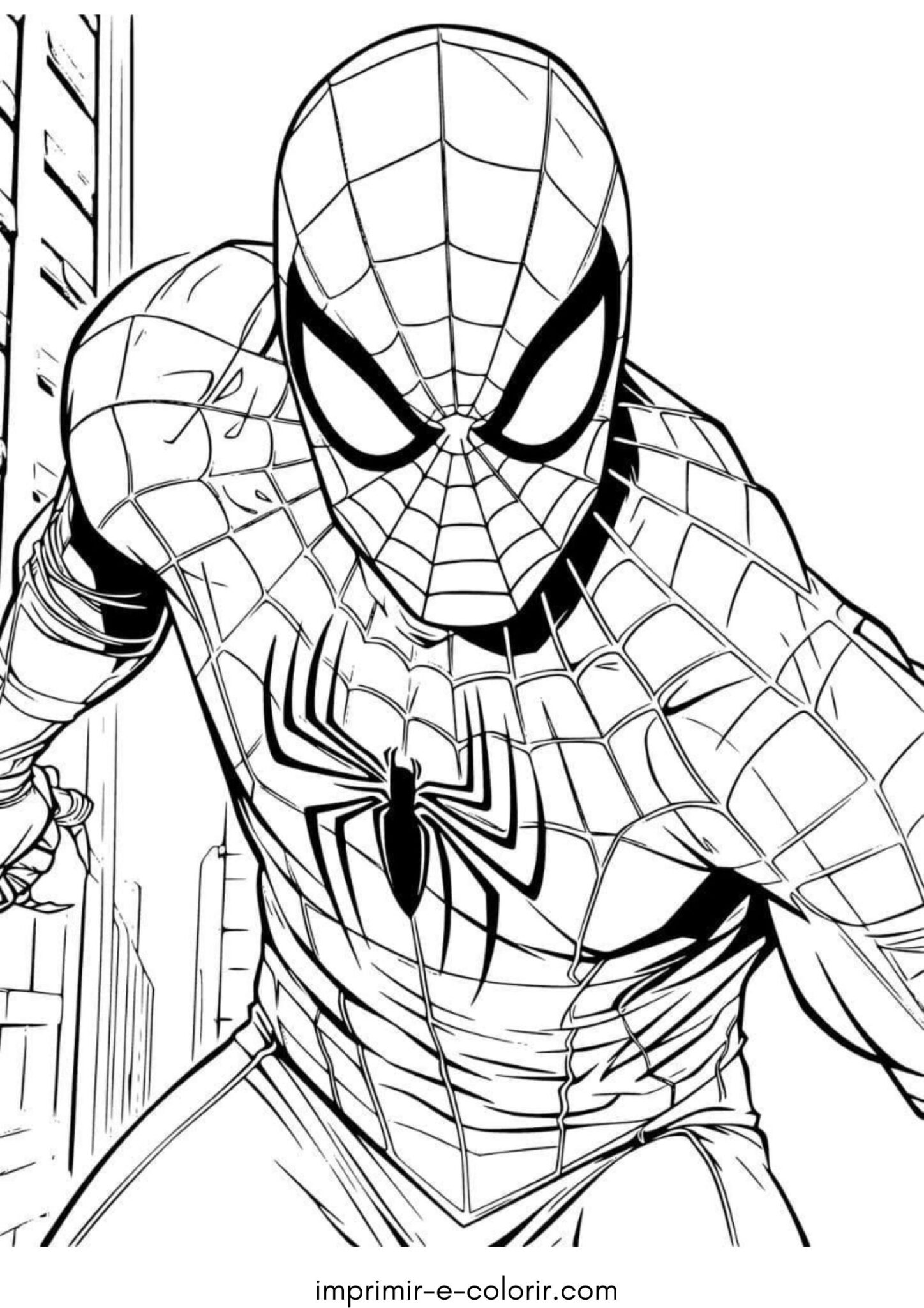 Desenho de Homem-Aranha de perto
