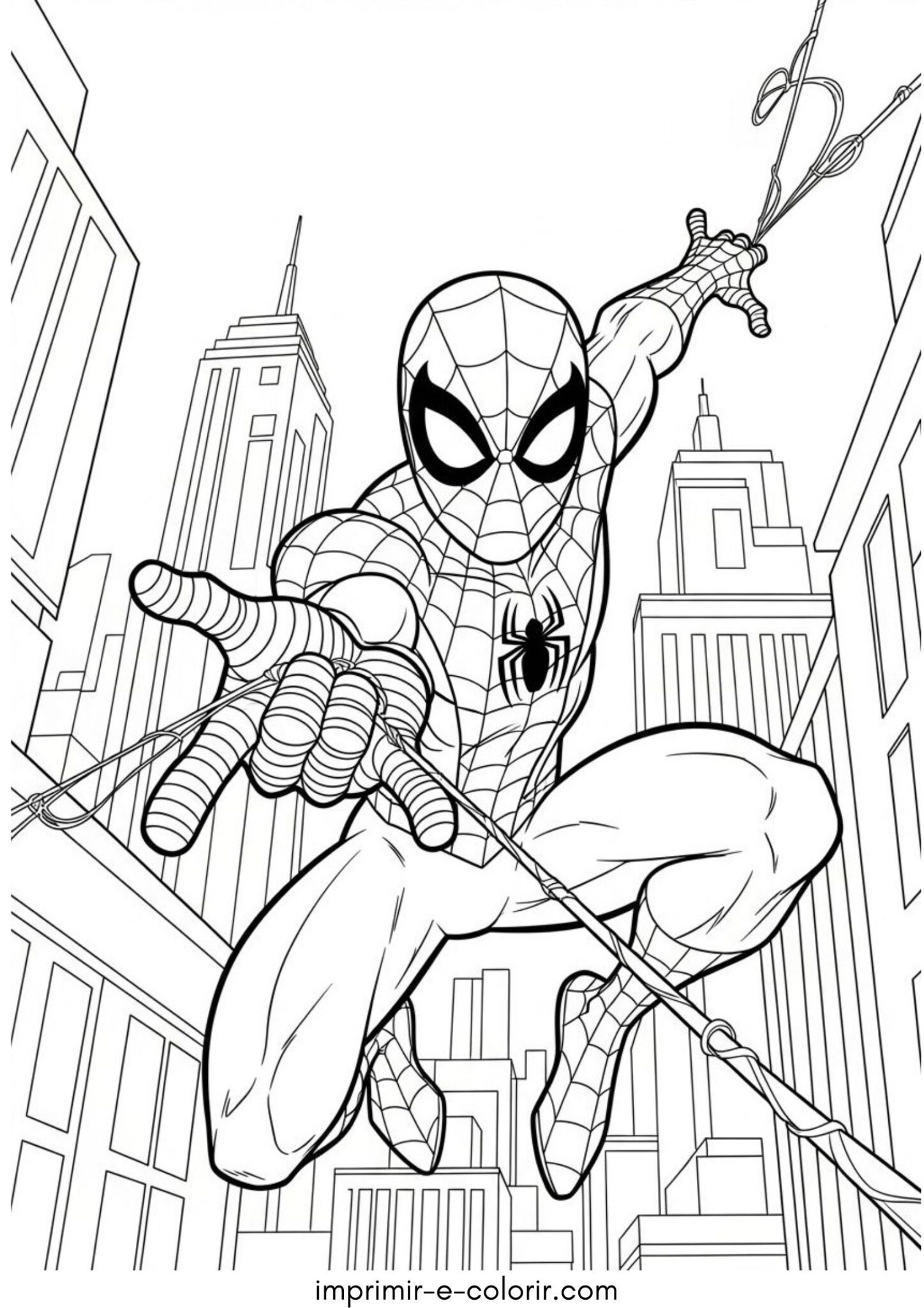 Desenho de Homem-Aranha na teia