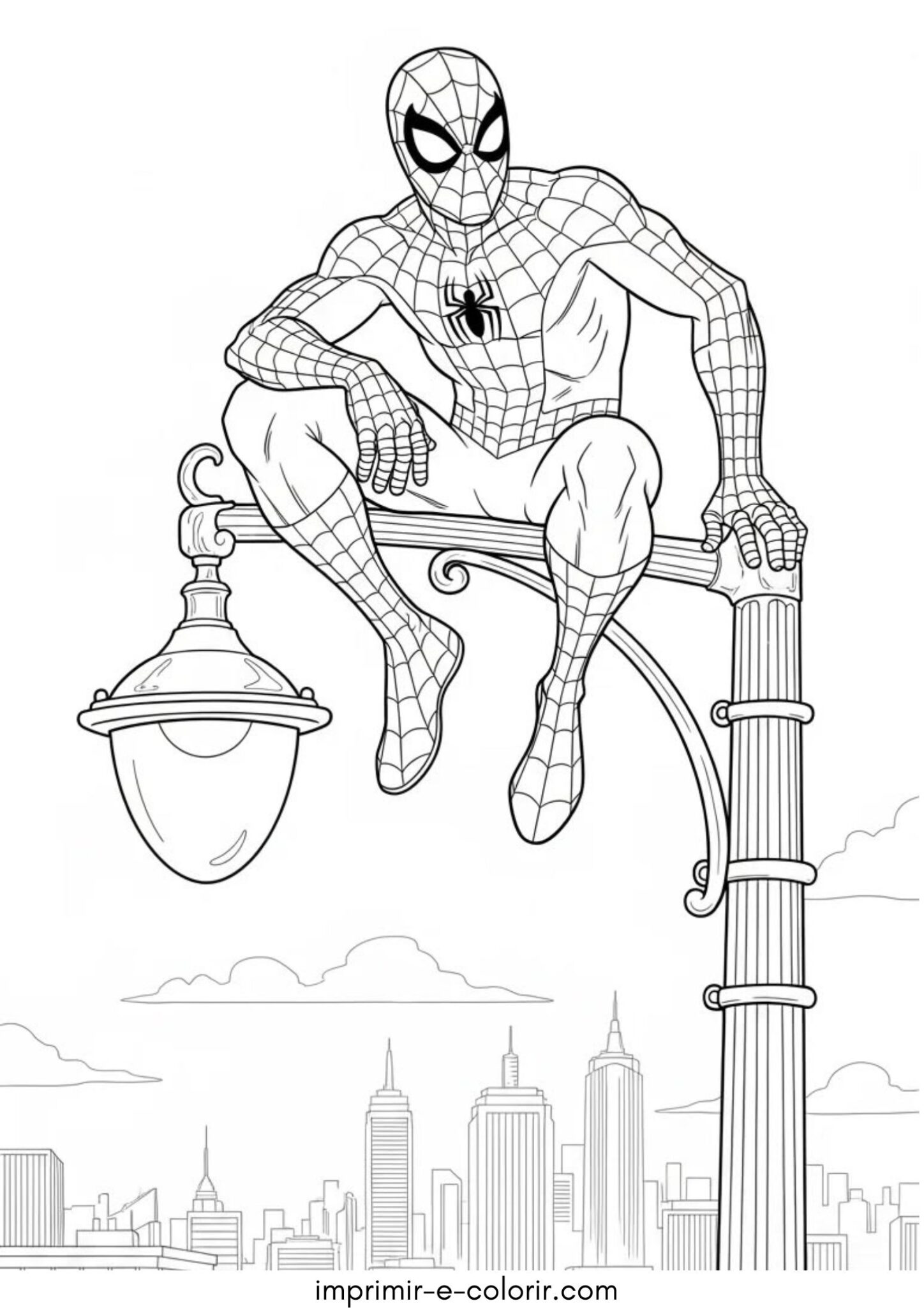 Desenho de Homem-Aranha no poste de luz