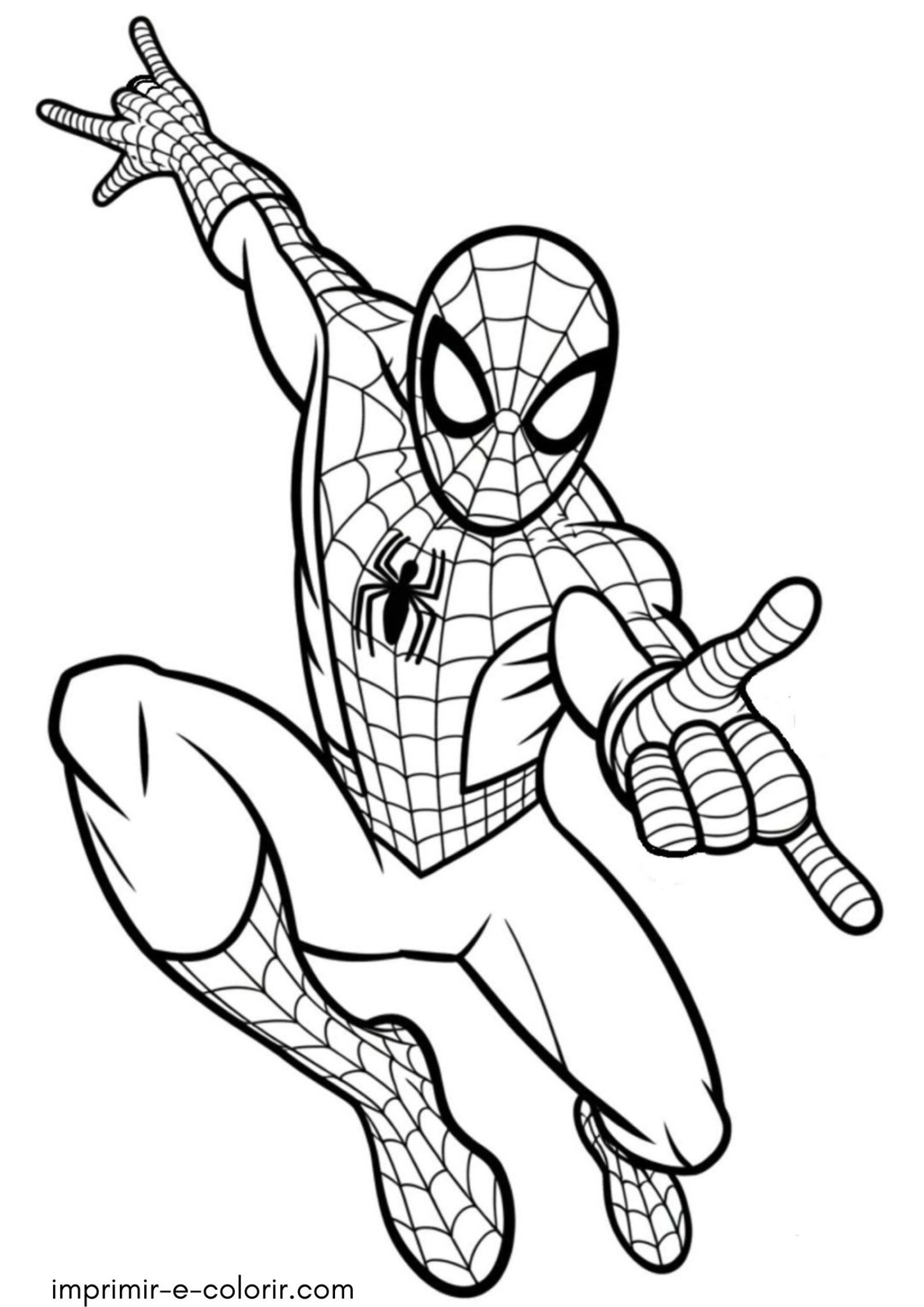Desenho de Homem-Aranha voando