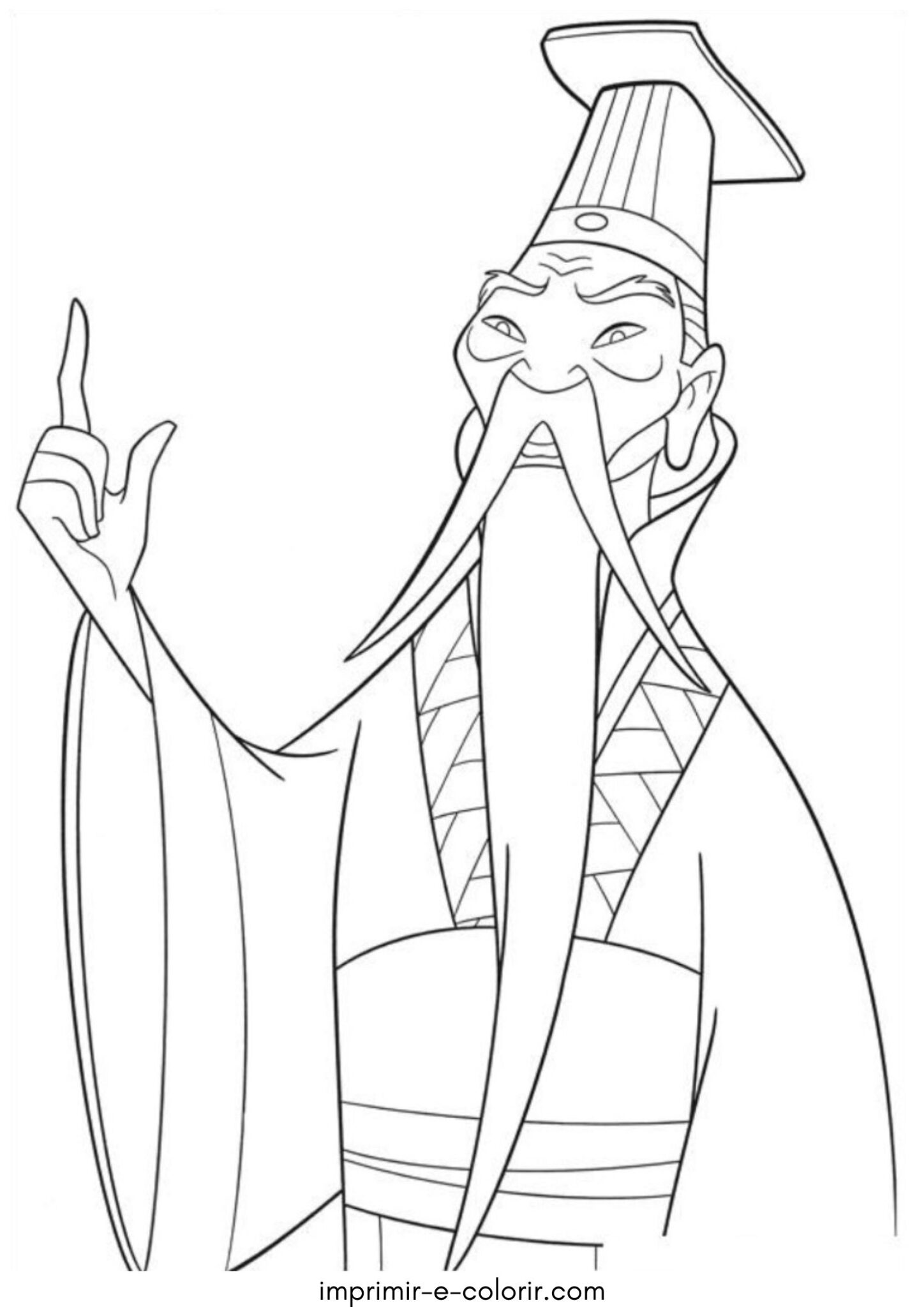 Desenho de Imperador da China para colorir e imprimir