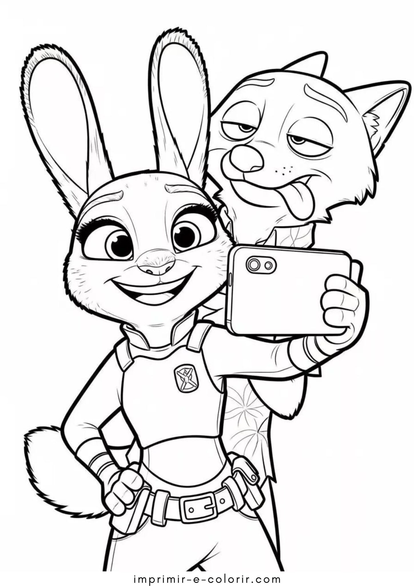 Desenho de Judy Hopps e Nick Wilde (Zootopia)