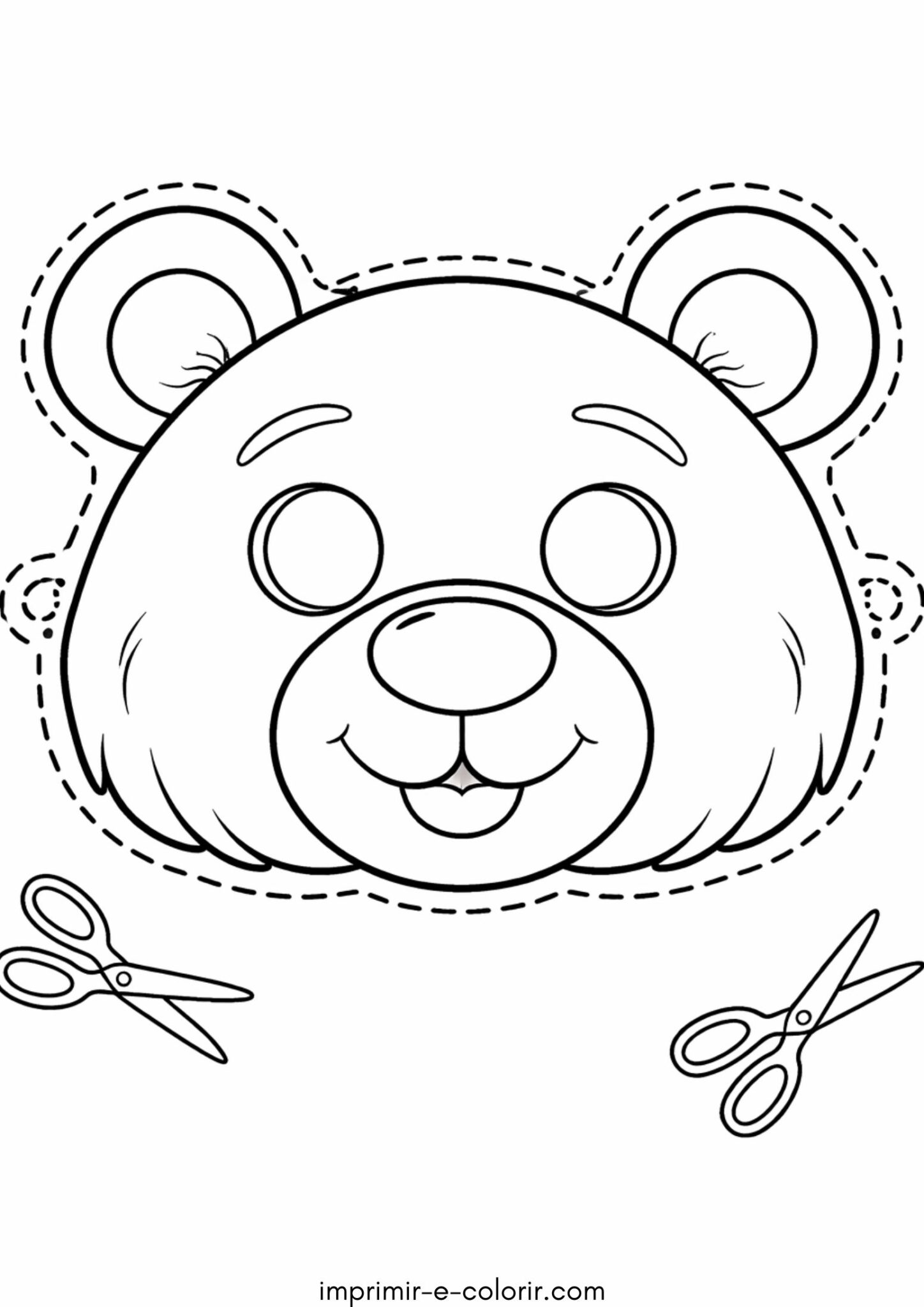 Desenho de Máscara de urso Desenho de Máscara de urso