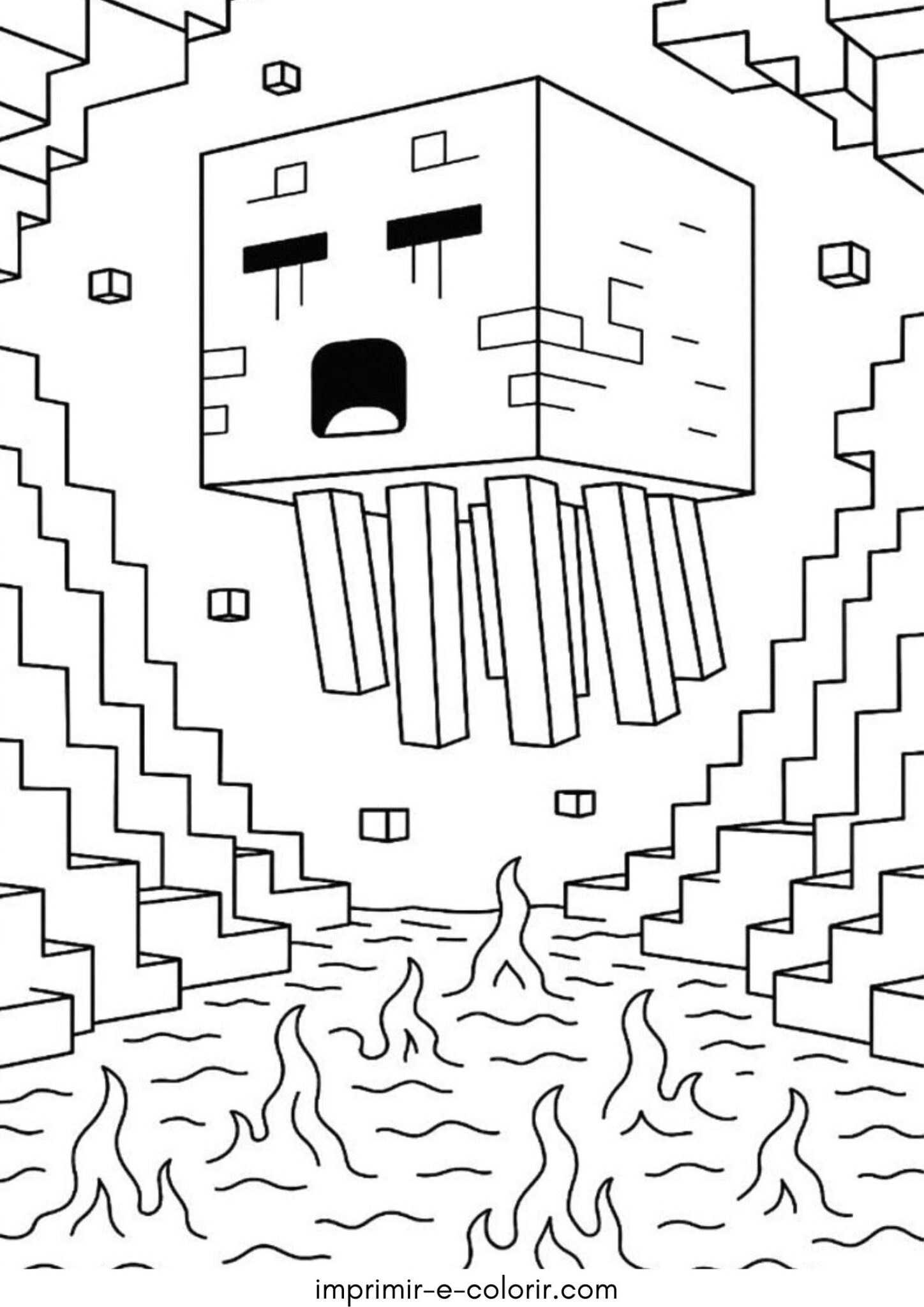 Desenho de Mob Ghast (Minecraft)