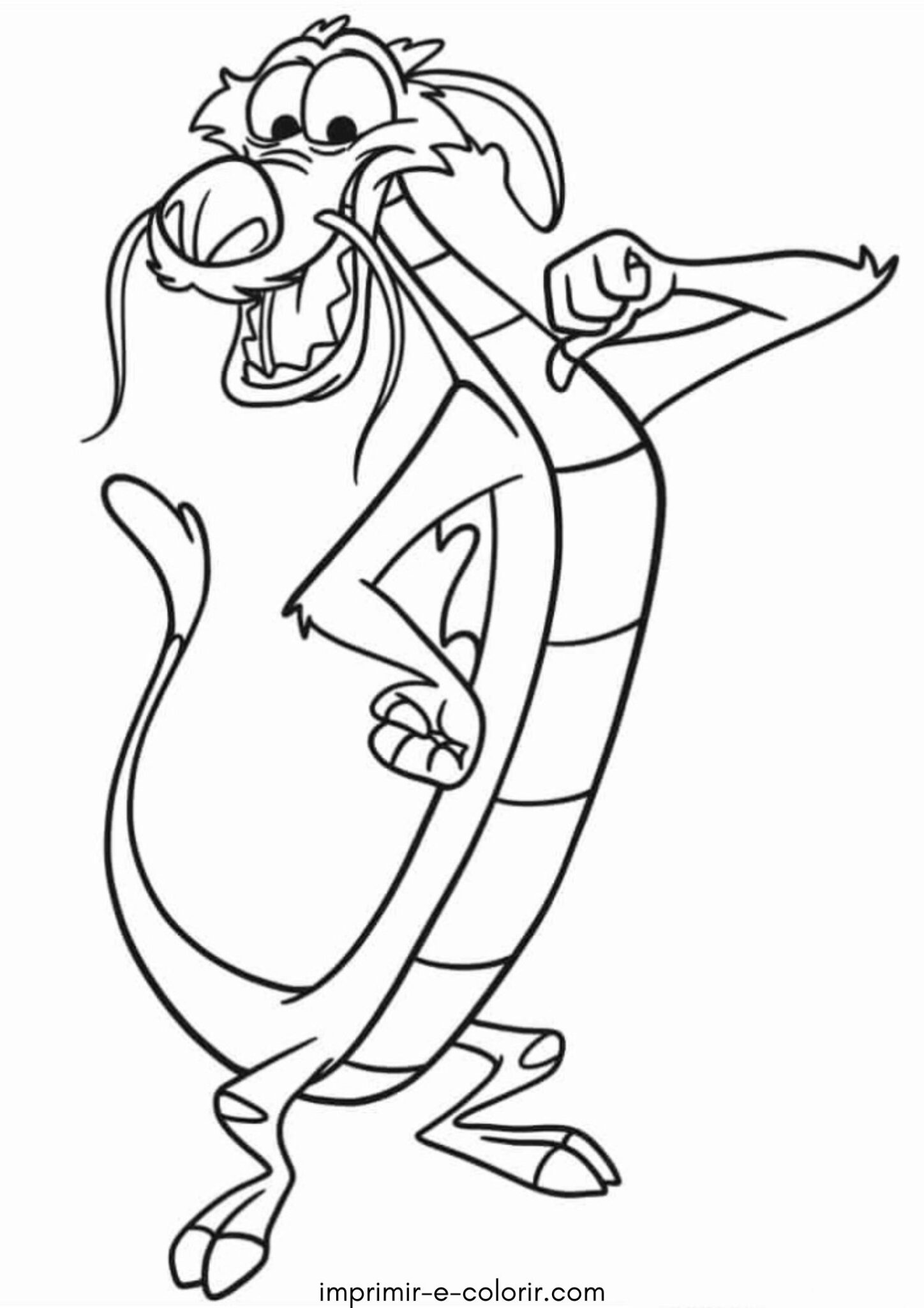 Desenho de Mushu de Mulan