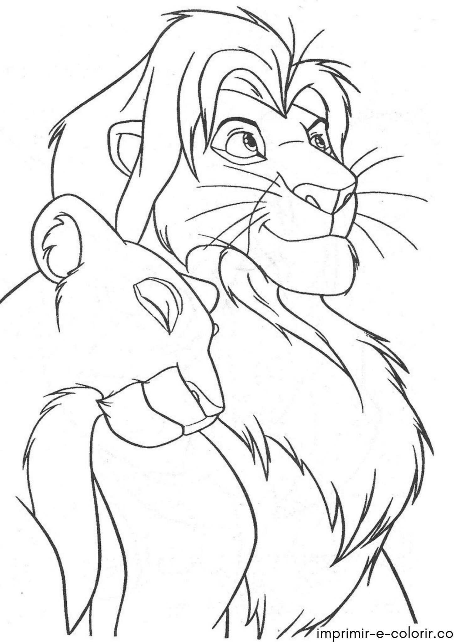 Desenho de Simba e Nala (O Rei Leão)