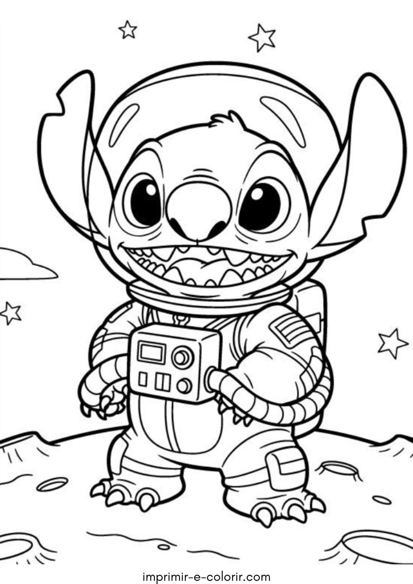 Desenho de Stitch astronauta