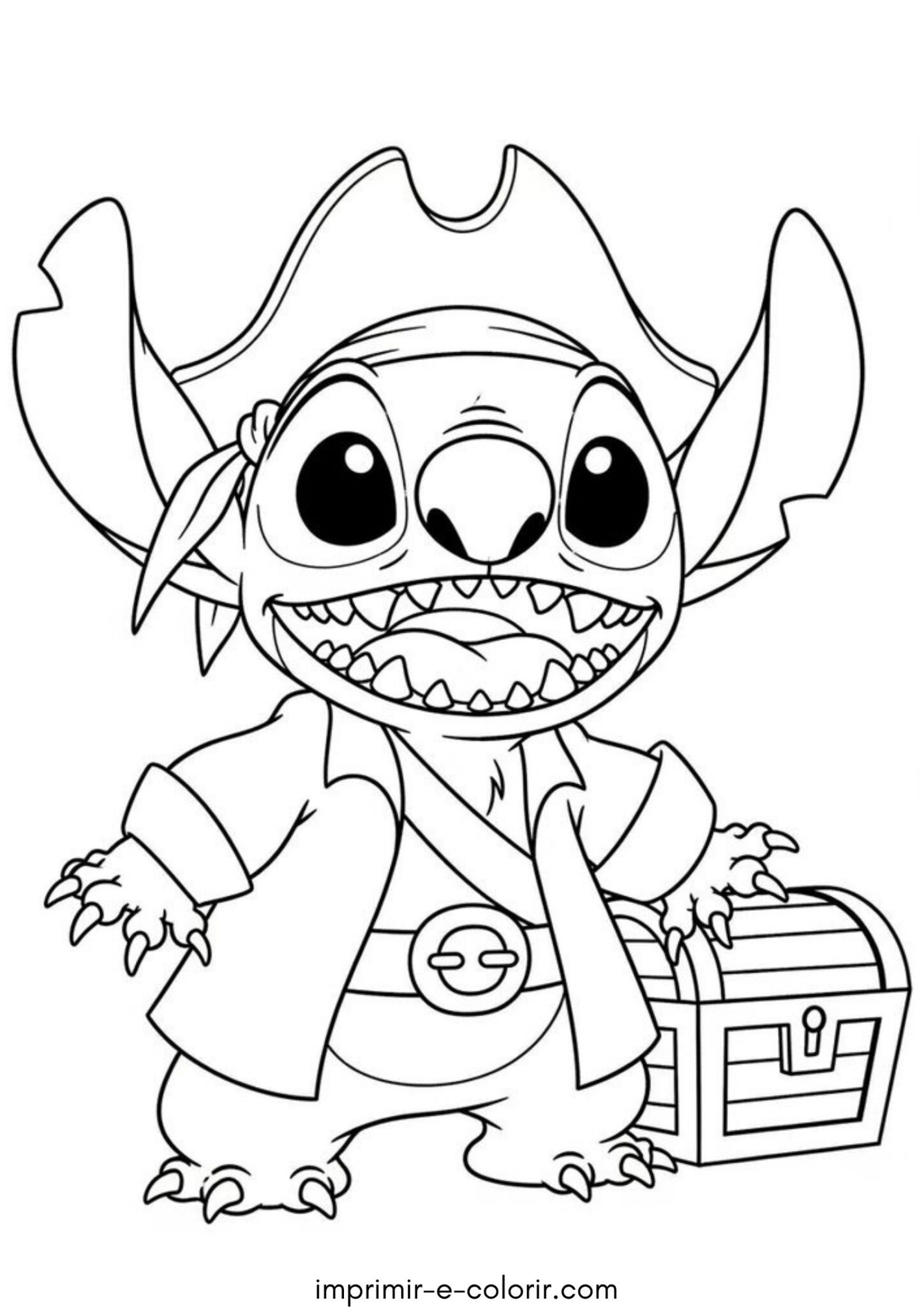 Desenho de Stitch pirata