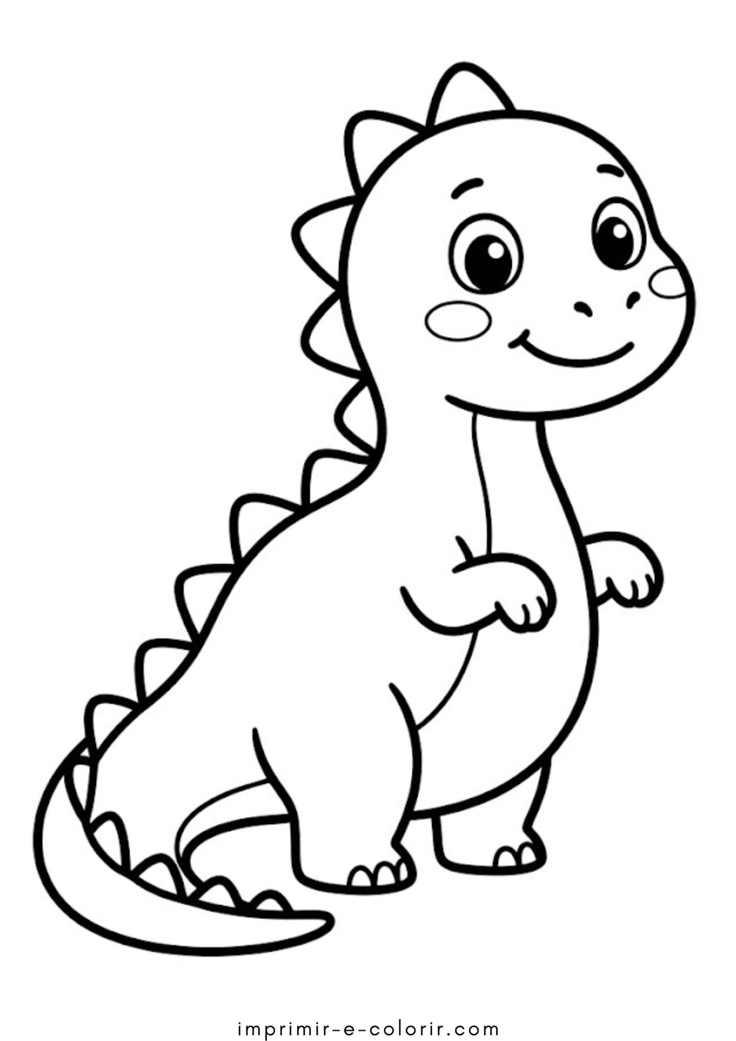 Desenho de Um dinossauro simples e fofo