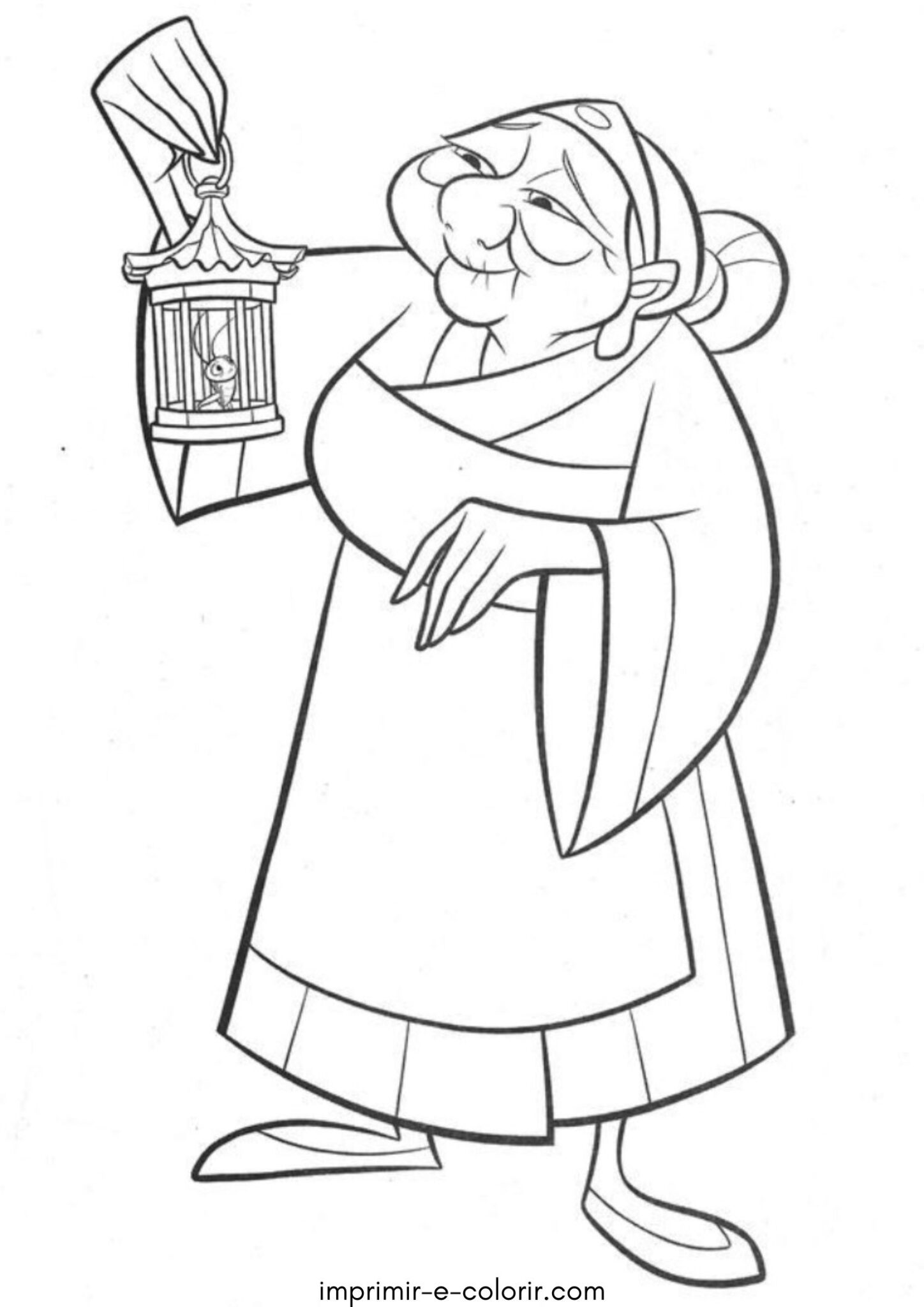 Desenho de Vovó Fa com o Grilo Cri-Kee