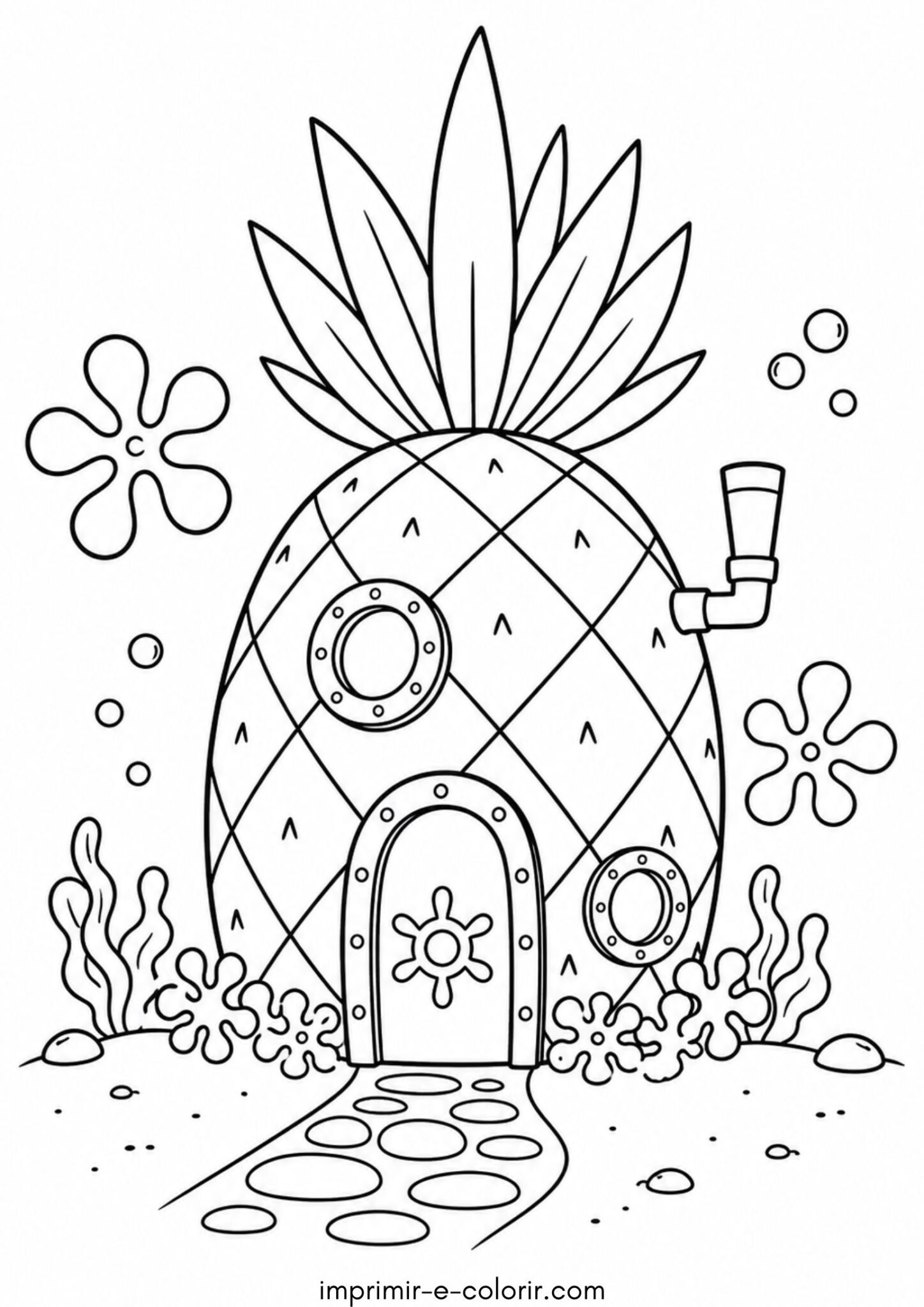 Desenho de Abacaxi (casa do Bob)