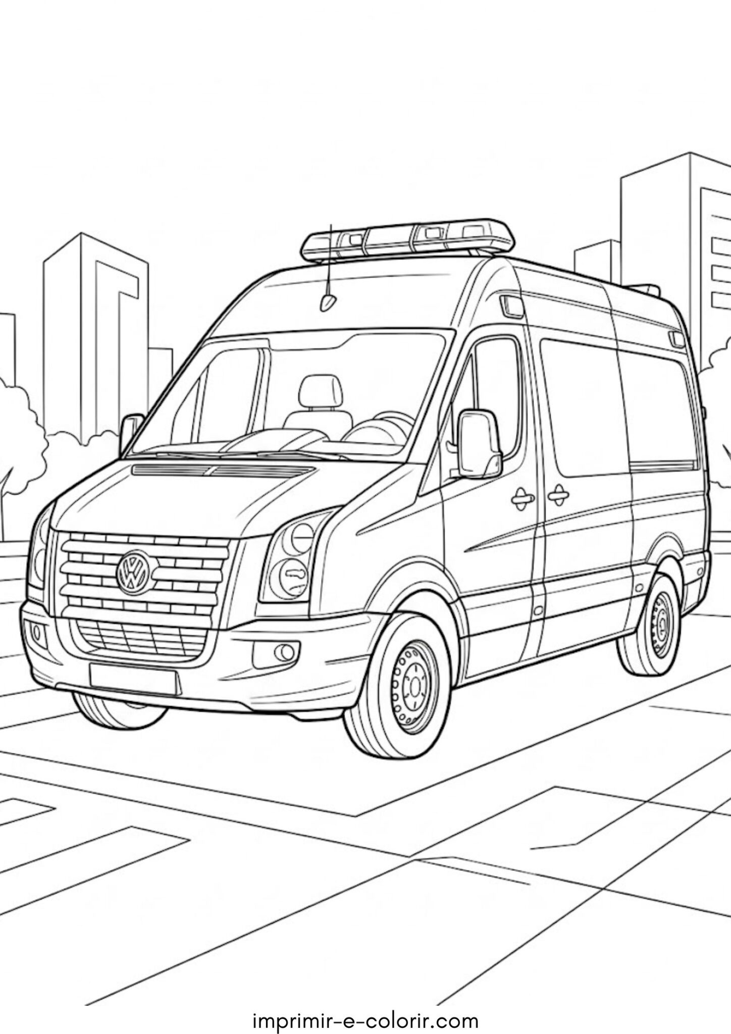 Desenho de Ambulância Desenho de Ambulância