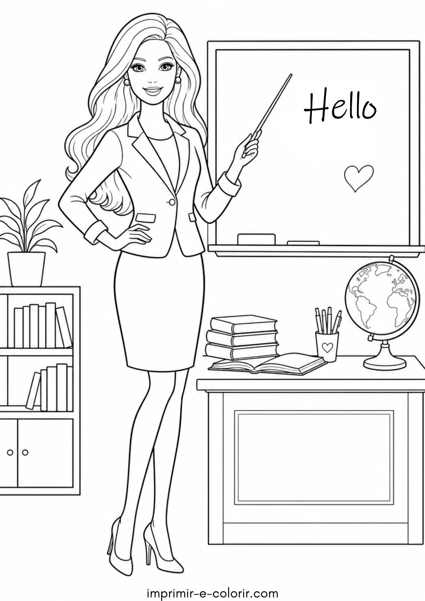 Desenho de Barbie professora