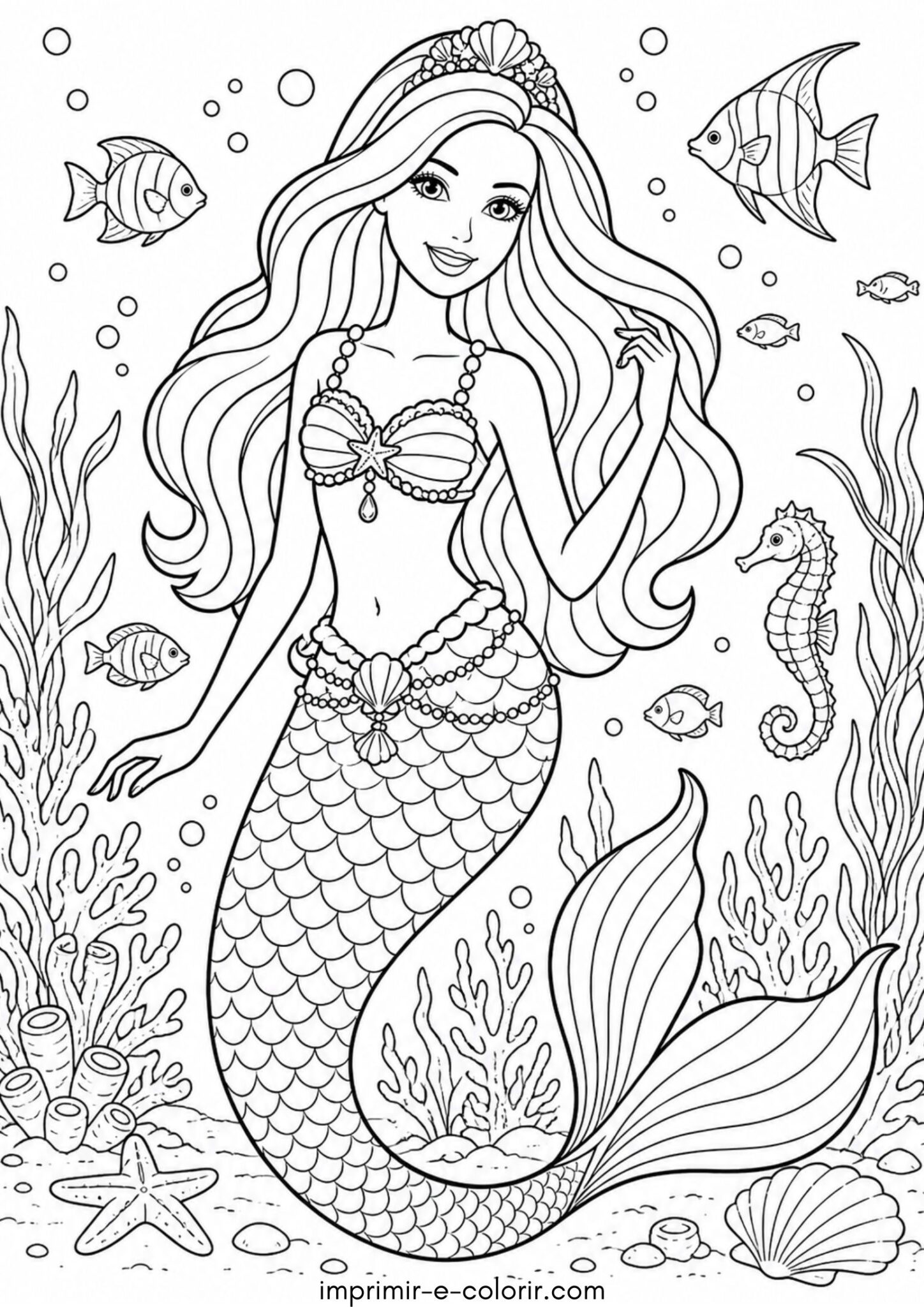 Desenho de Barbie sereia