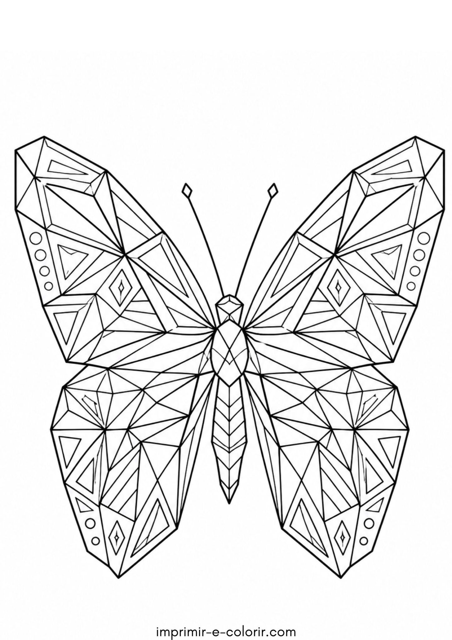 Desenho de Borboleta geométrica antiestresse
