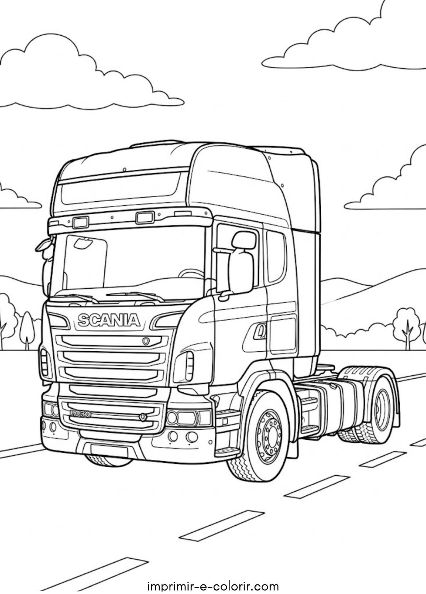 Desenho de Caminhão Scania