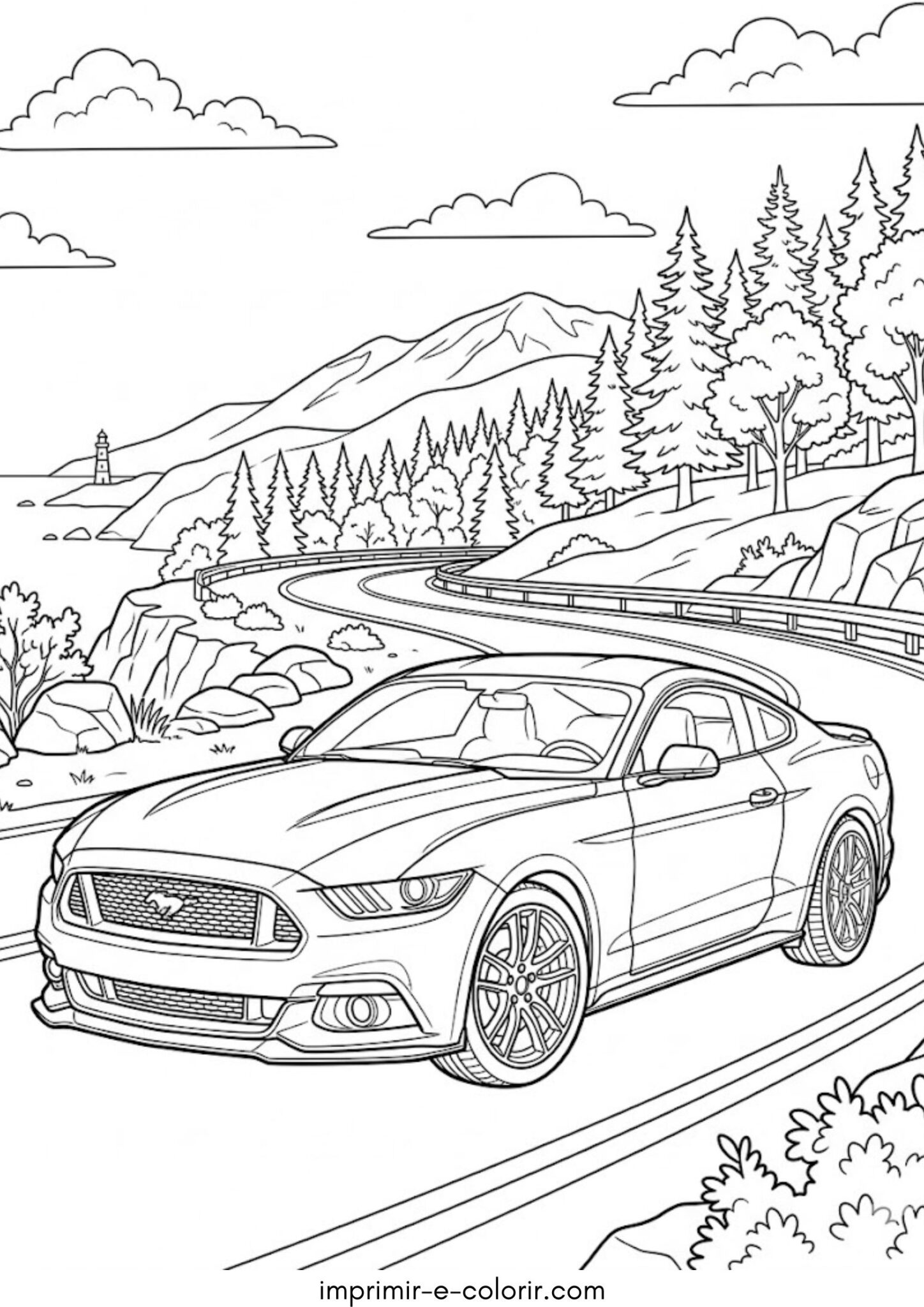 Desenho de Carro Mustang
