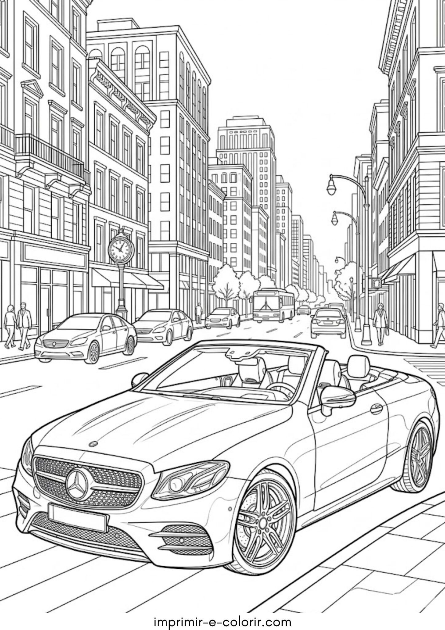 Desenho de Carro conversível Mercedes Desenho de Carro conversível Mercedes