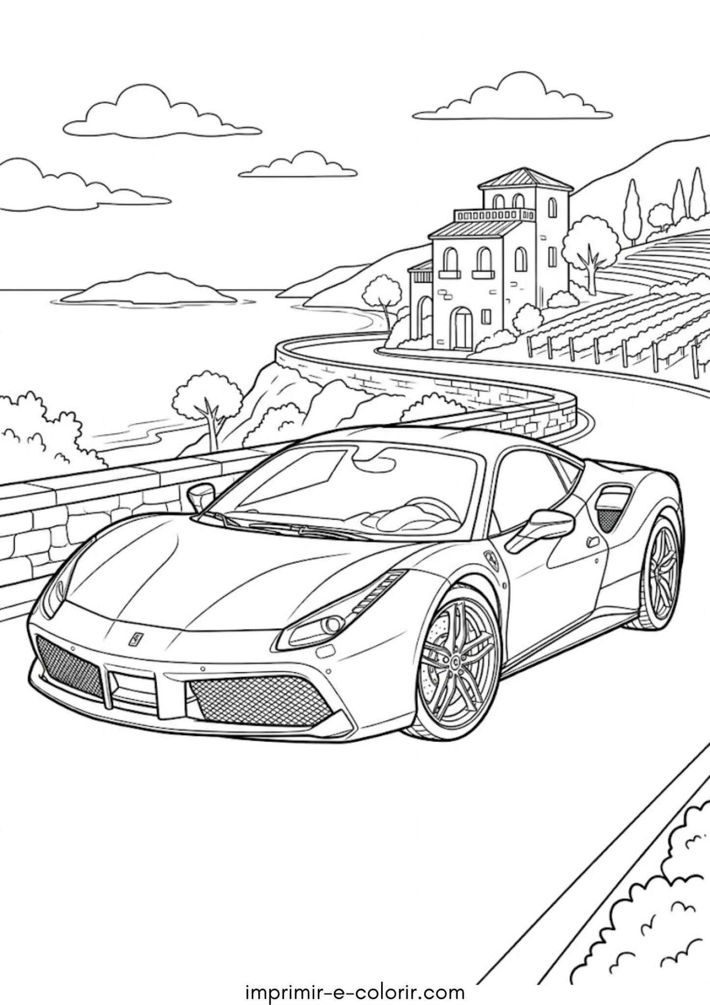 Desenho de Carro esportivo Ferrari Desenho de Carro esportivo Ferrari