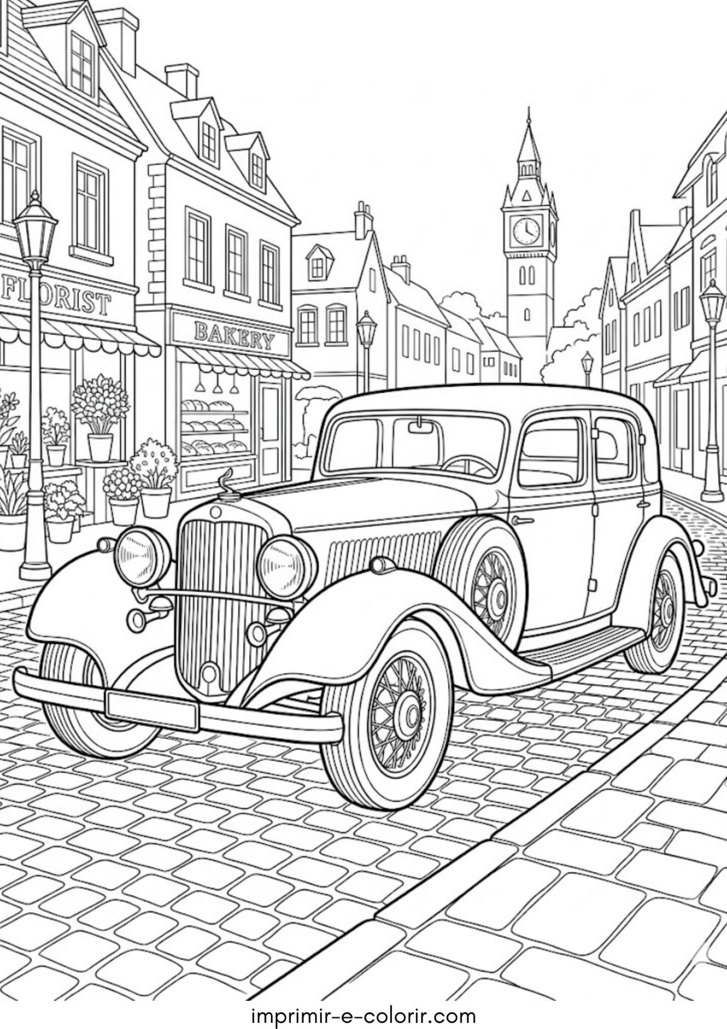Desenho de Carro retrô