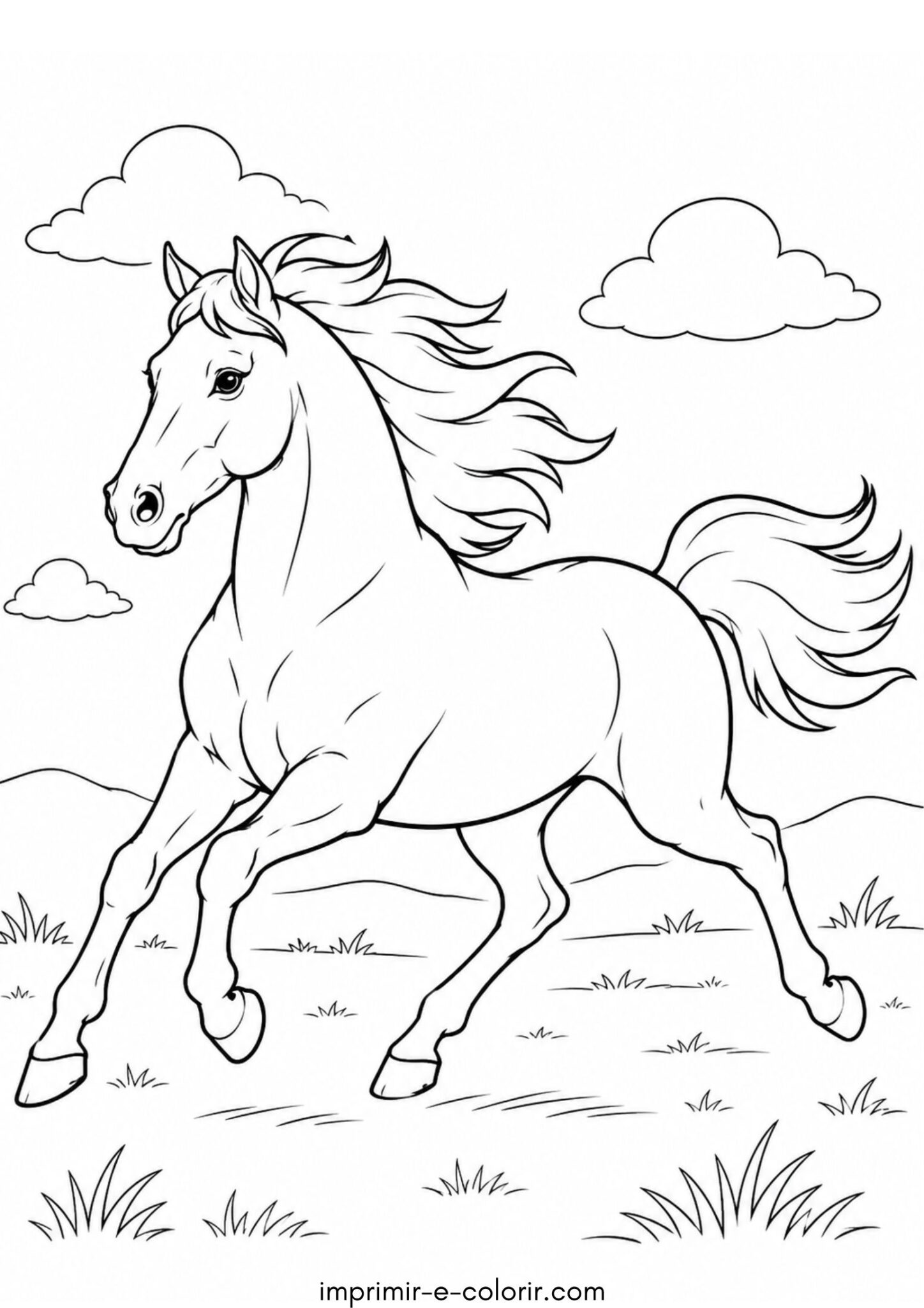 Desenho de Cavalo galopando