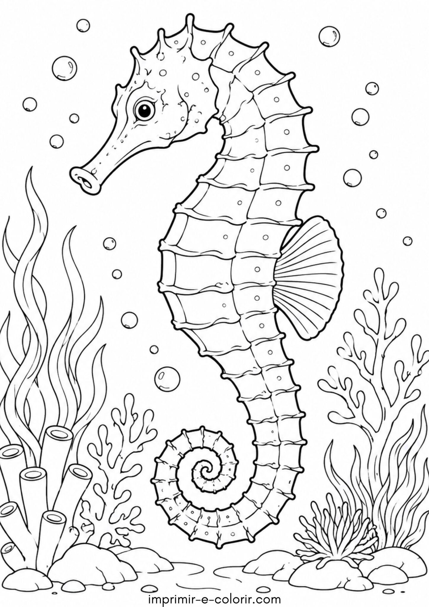 Desenho de Cavalo-marinho