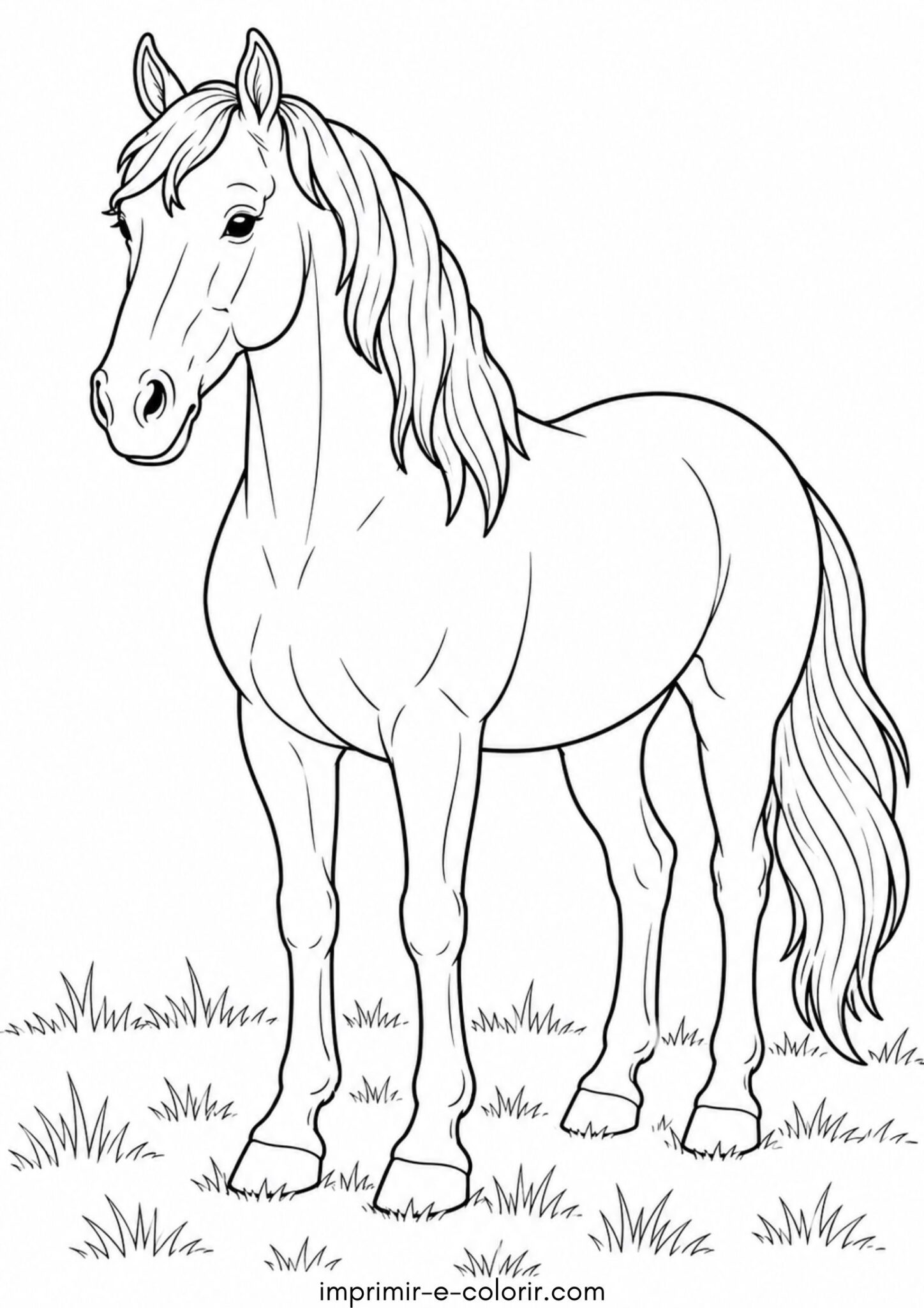 Desenho de Cavalo no pasto