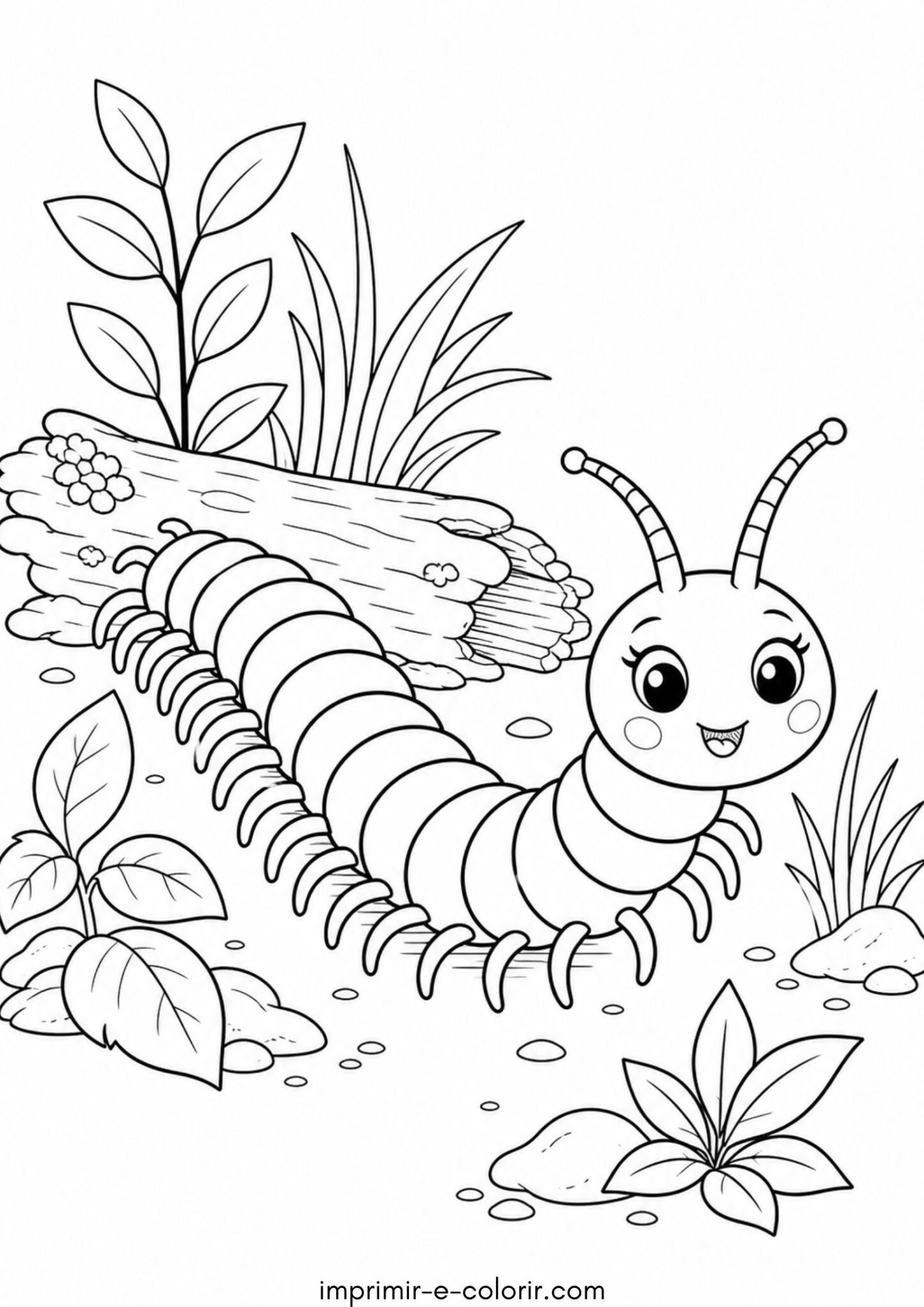 Desenho de Centopeia fofa