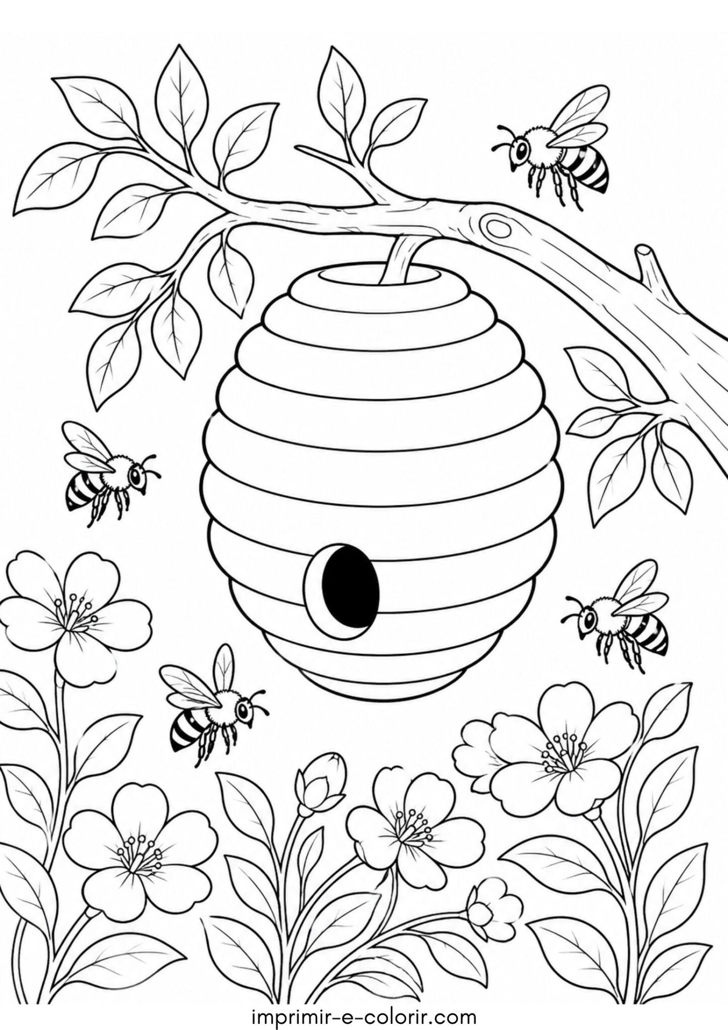 Desenho de Colmeia de abelhas