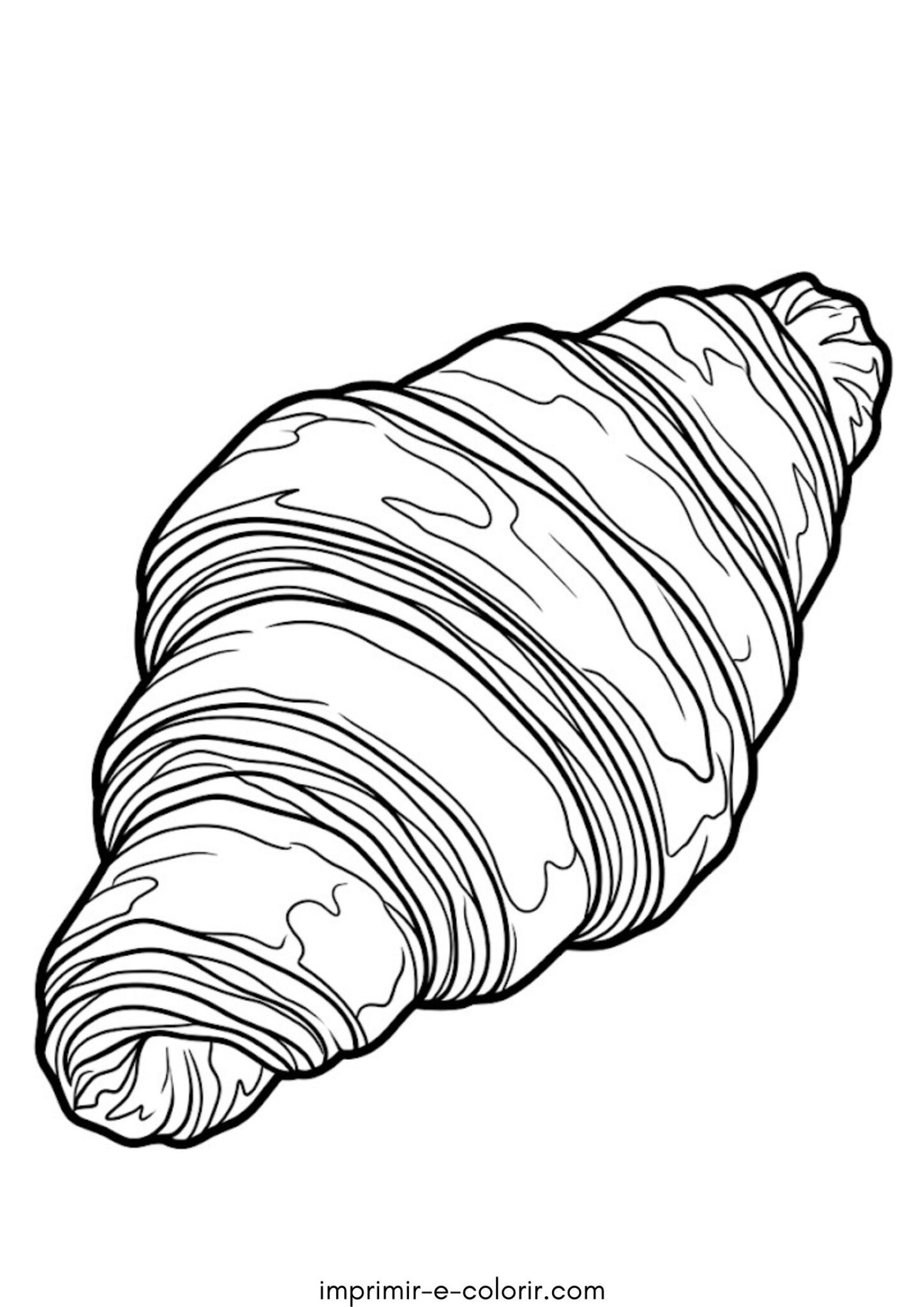 Desenho de Croissant para colorir e imprimir Desenho de Croissant para colorir e imprimir