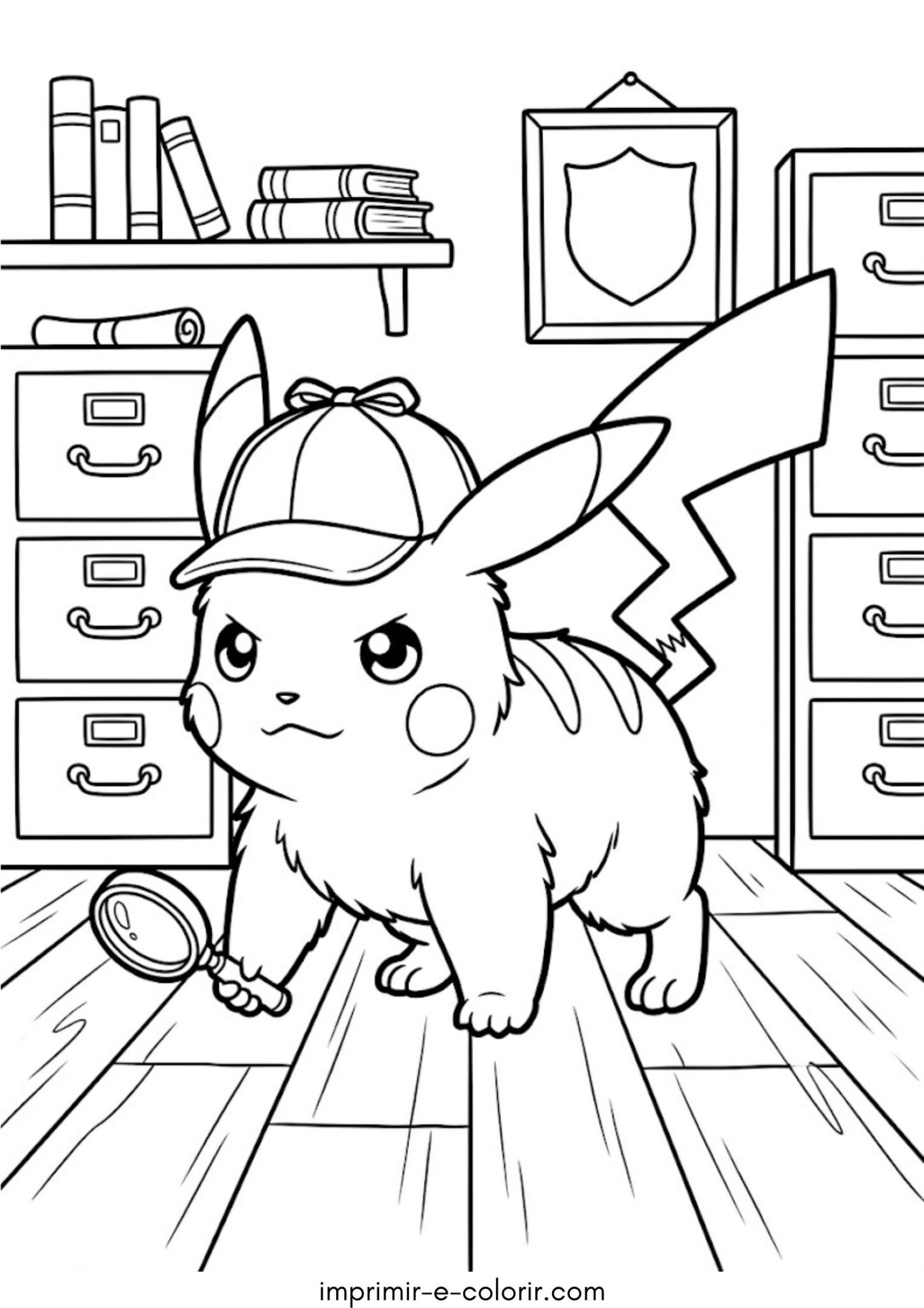 Desenho de Detetive Pikachu Desenho de Detetive Pikachu