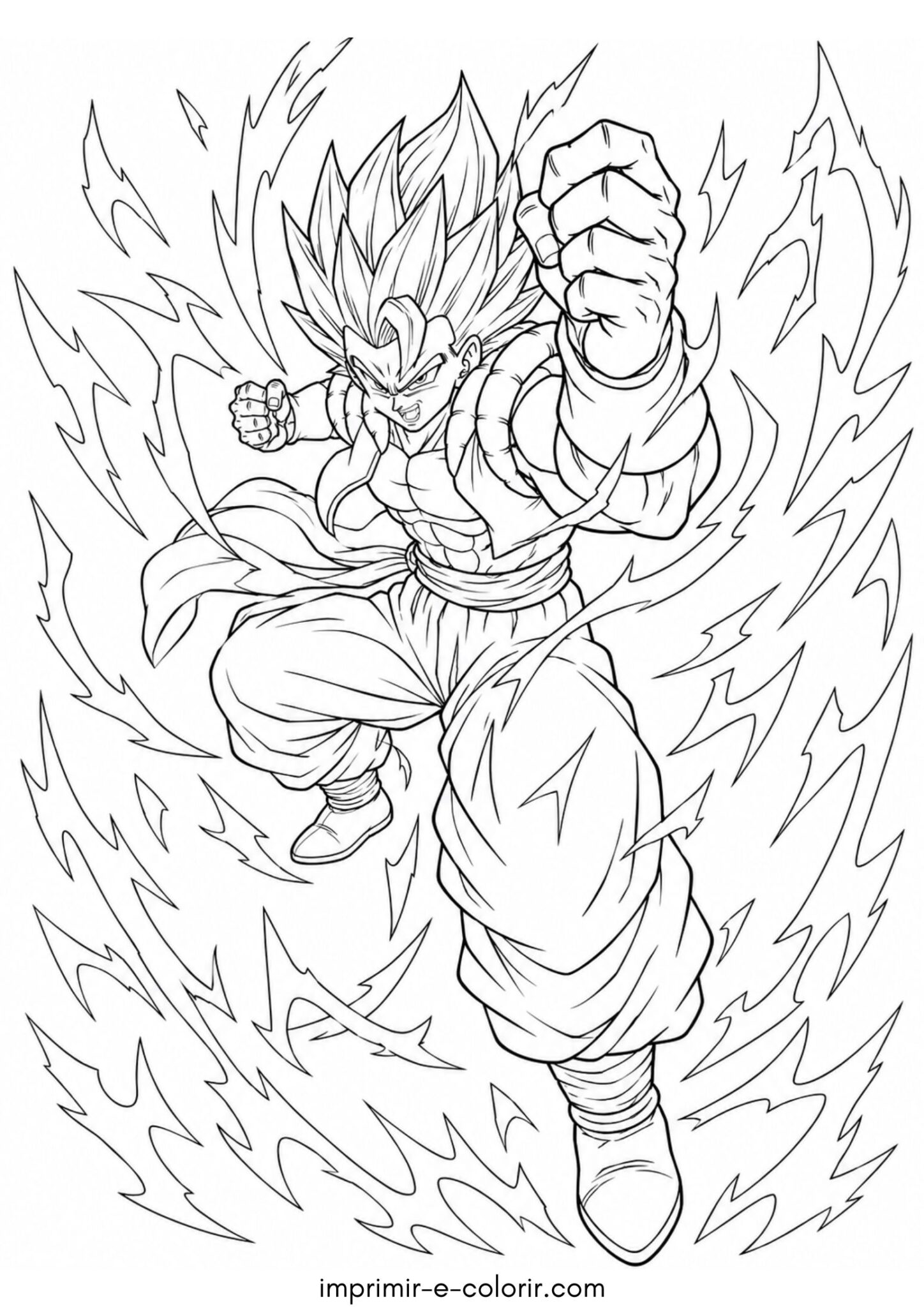 Desenho de Gogeta Super Saiyajin Blue para colorir e imprimir Desenho de Gogeta Super Saiyajin Blue para colorir e imprimir