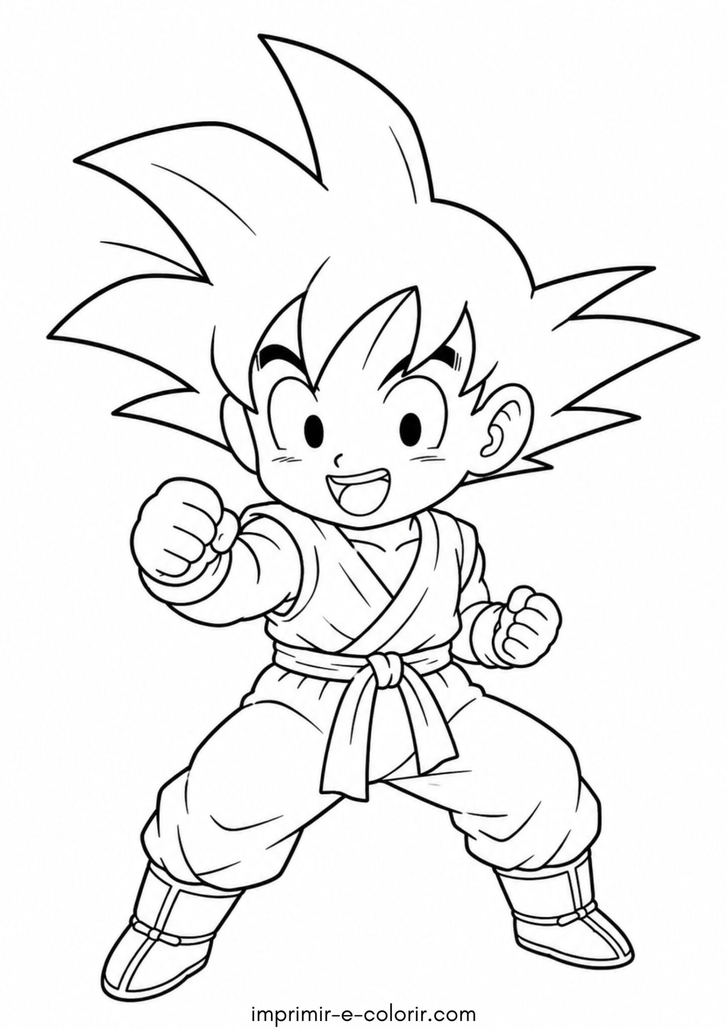 Desenho de Goku Chibi para colorir e imprimir Desenho de Goku Chibi para colorir e imprimir