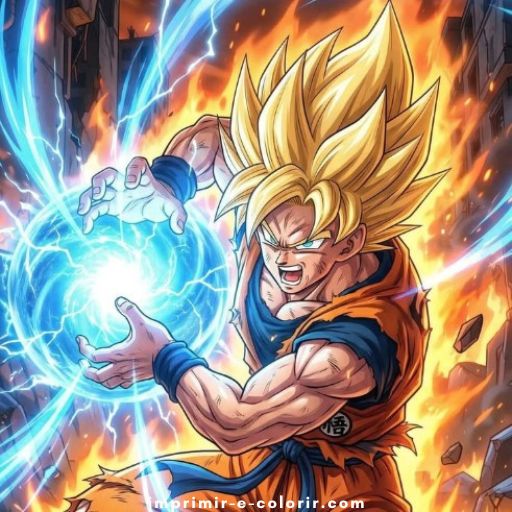 Desenhos de Goku (Dragon Ball) para colorir e imprimir grátis