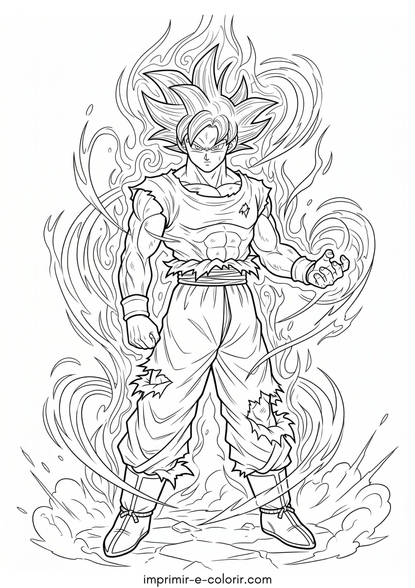 Desenho de Goku Instinto Superior para colorir e imprimir Desenho de Goku Instinto Superior para colorir e imprimir