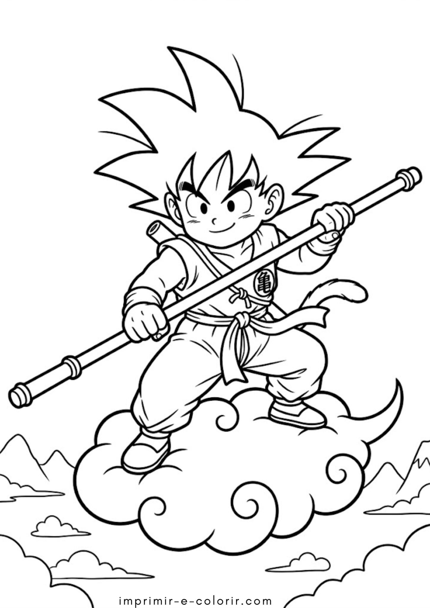 Desenho de Goku Kid para colorir e imprimir Desenho de Goku Kid para colorir e imprimir