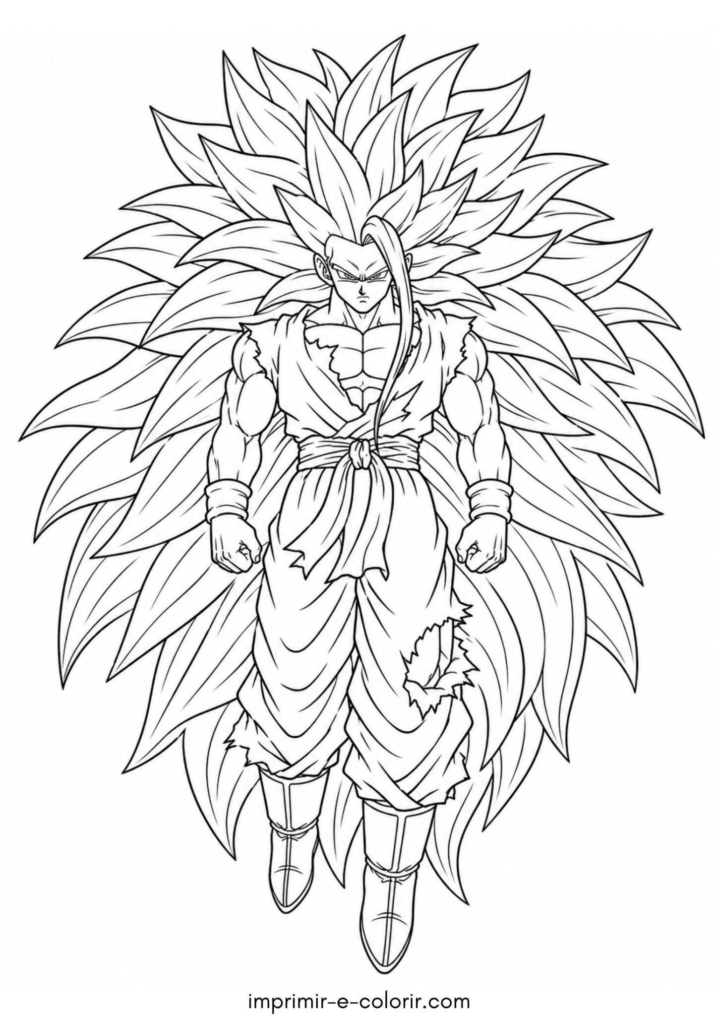 Desenho de Goku Super Saiyan para colorir e imprimir Desenho de Goku Super Saiyan para colorir e imprimir