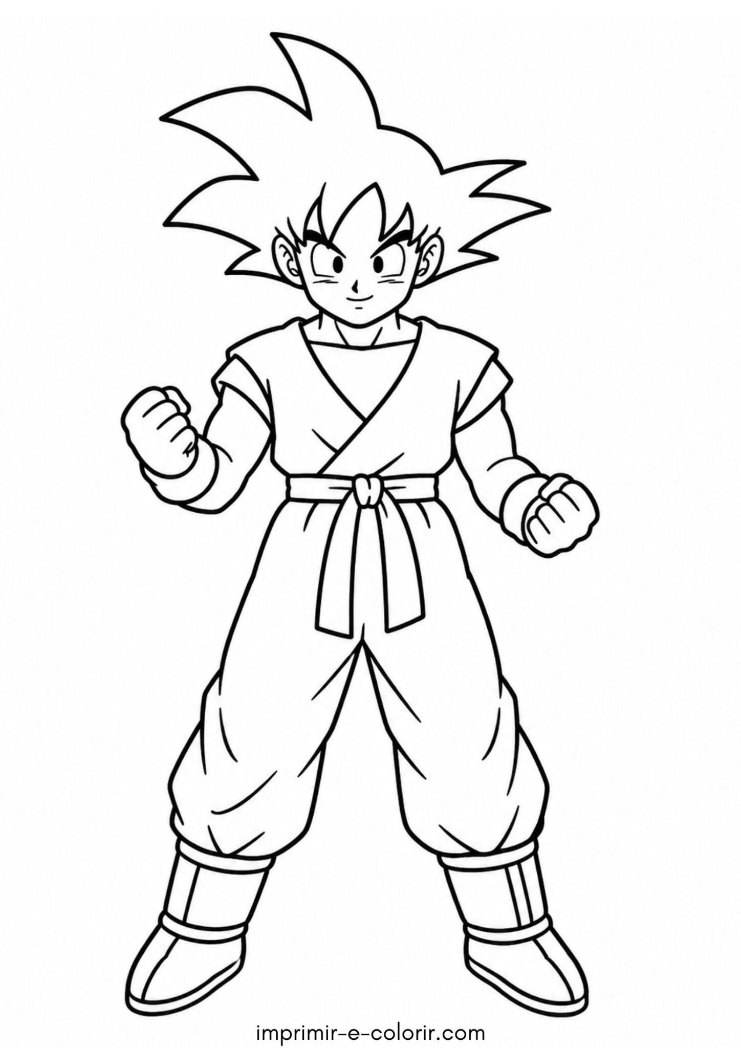 Desenho de Goku fácil para colorir e imprimir Desenho de Goku fácil para colorir e imprimir