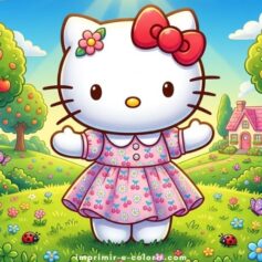 Desenhos da Hello Kitty para Colorir e Imprimir Grátis