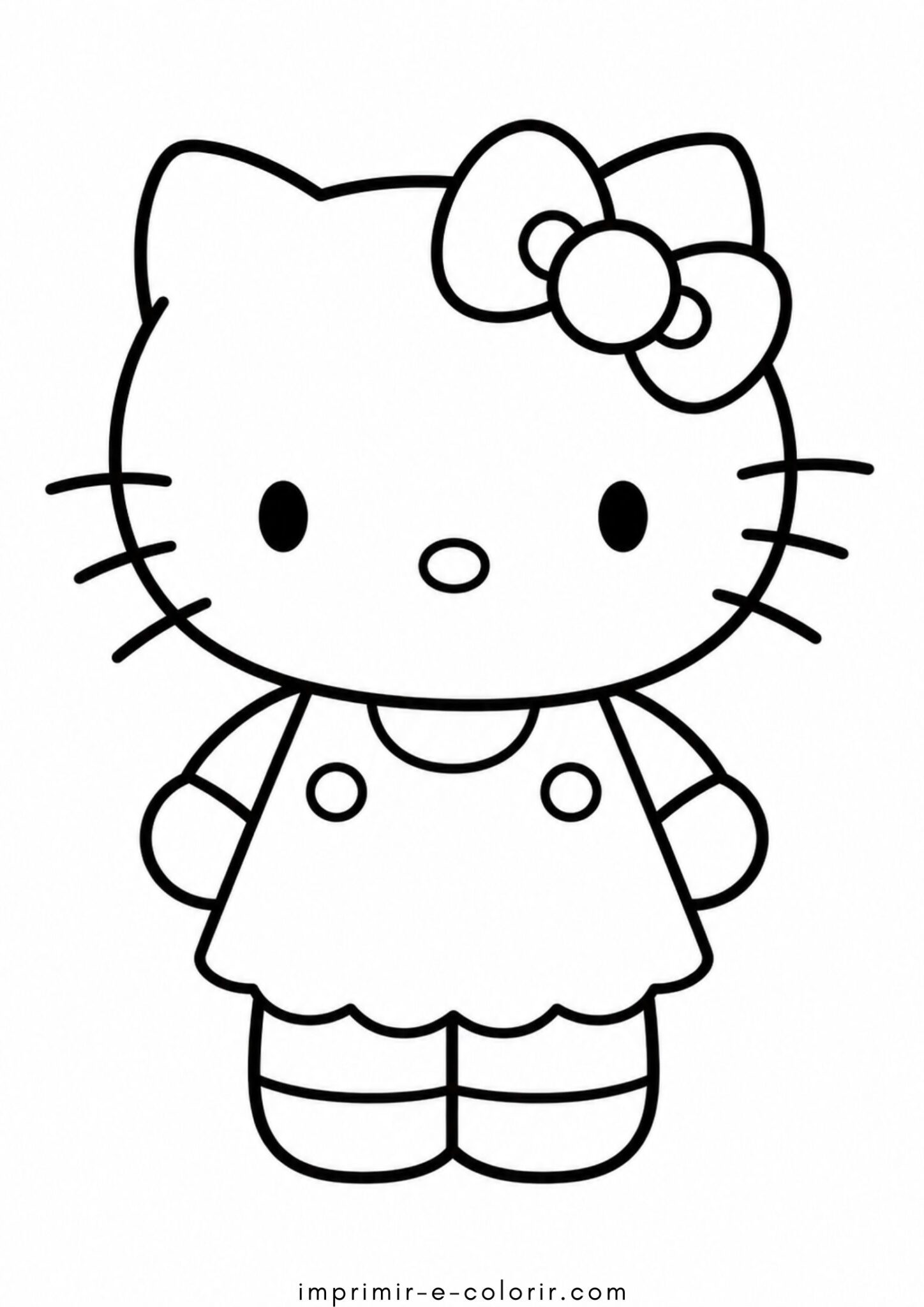 Desenho de Hello Kitty fofa para colorir e imprimir