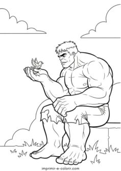 Hulk com um passarinho