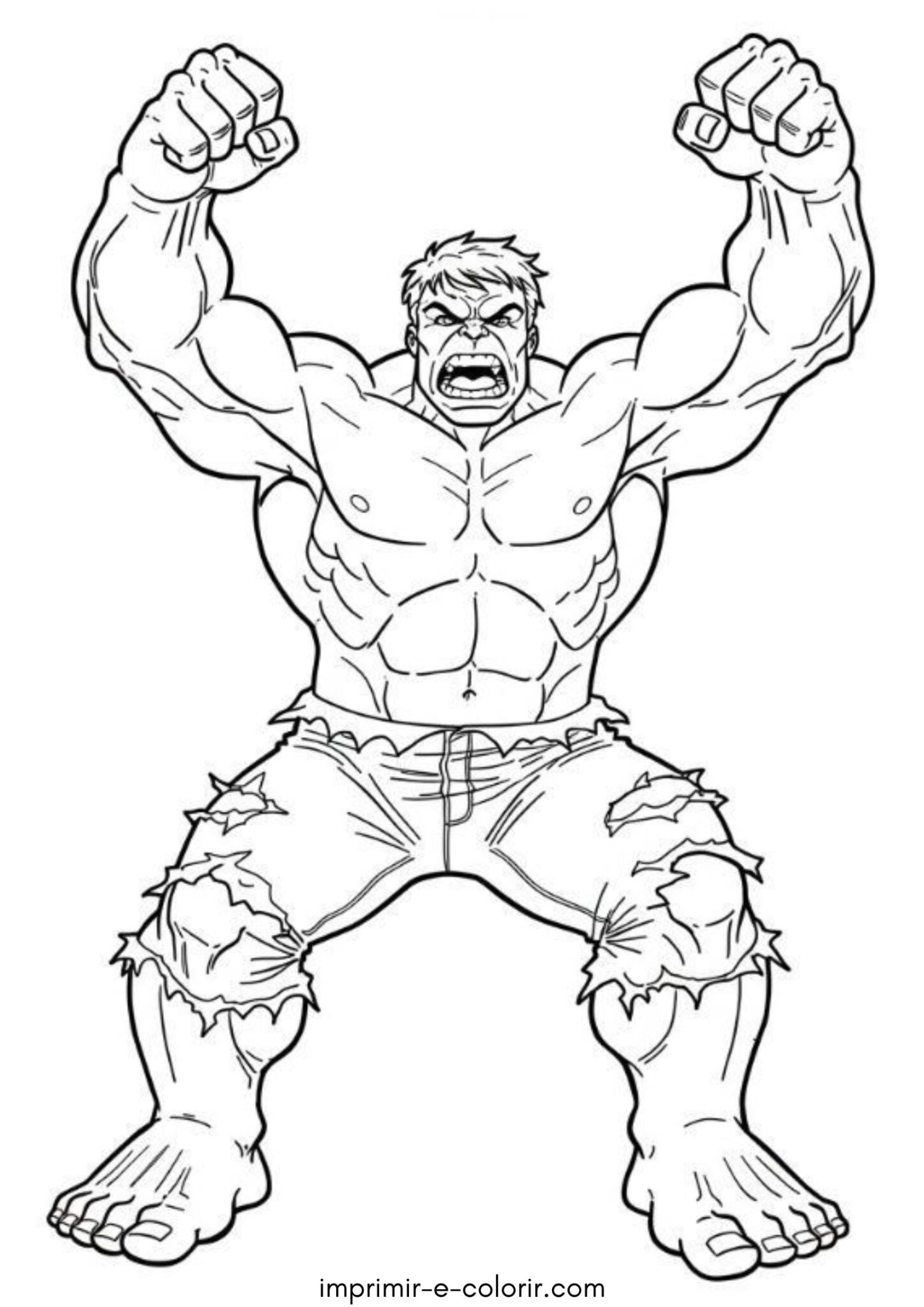Desenho de Hulk furioso para colorir e imprimir